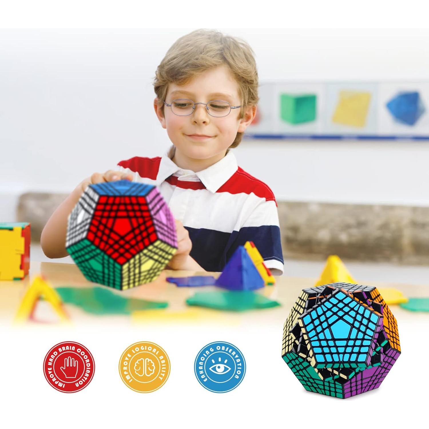 Ganowo Megaminx Speed Cube Gigaminx 5x5 Cubes Brain Teasers Games Magic Twist Puzzle Fidget Toys for Kids Adults Boys Teens