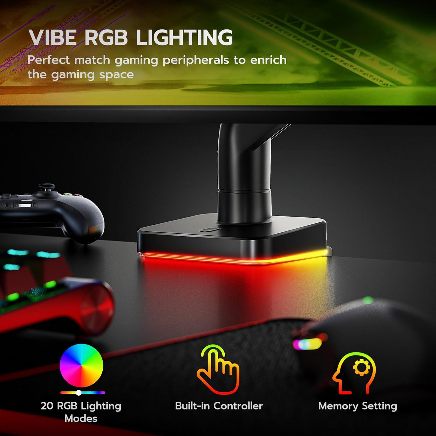 Brazo de Monitor ARES WING GDT1003LBKV1 Ajustable RGB 17-49"