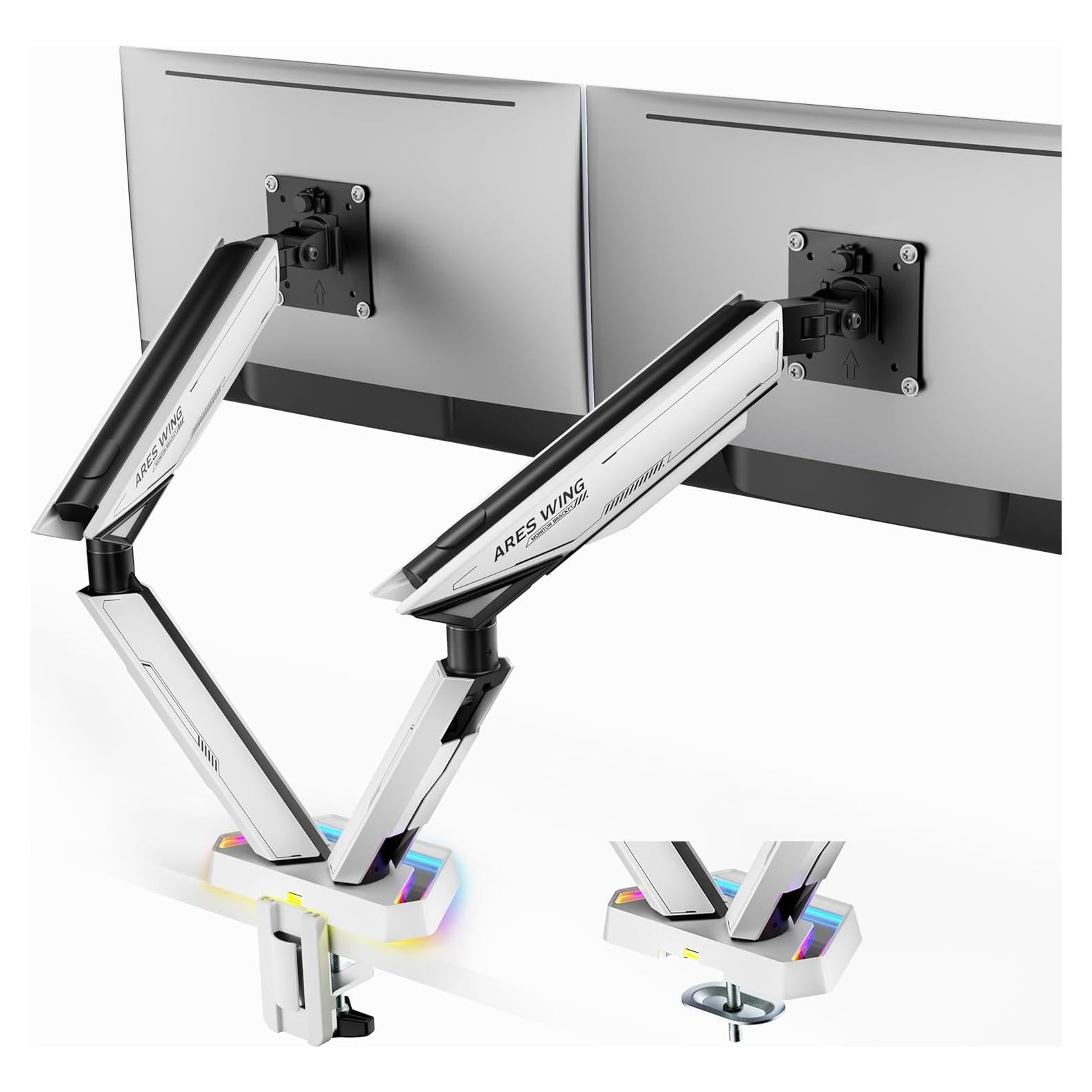Brazo Doble para Monitor ARES WING Blanco 17-38" 15.9 kg