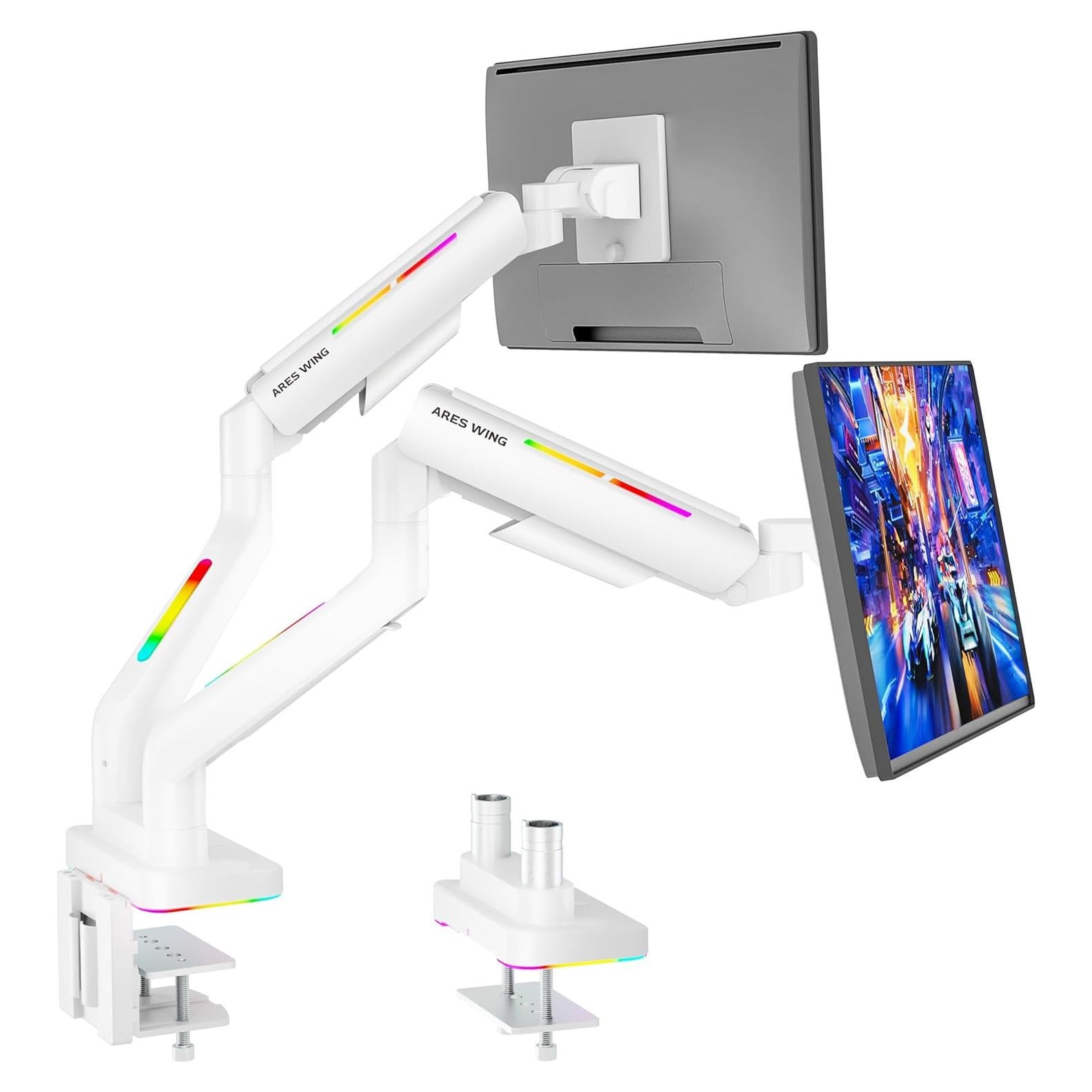 Soporte para Monitores Dobles ARES WING Blanco 17-35" RGB