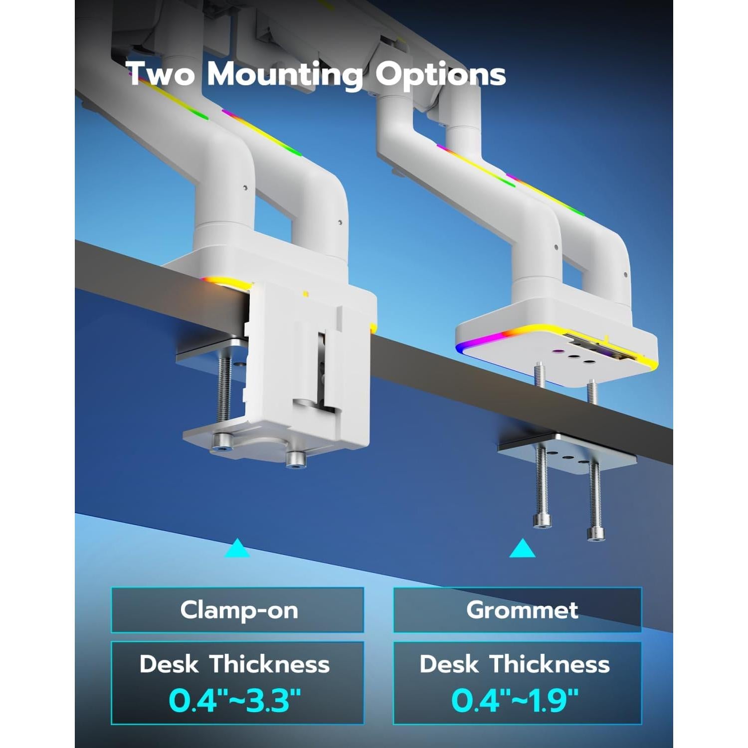 Soporte para Monitores Dobles ARES WING Blanco 17-35" RGB