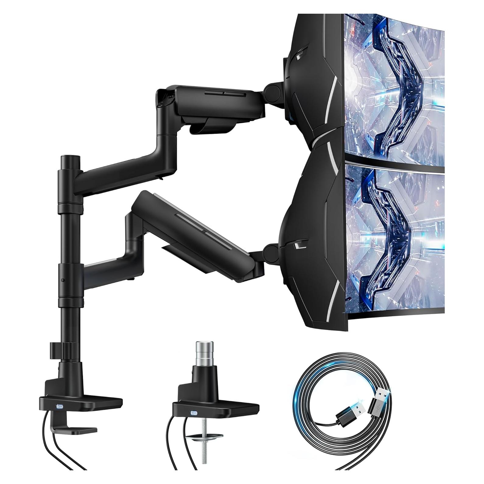 Soporte Doble para Monitor ARES WING GDT1003UCP-2BK 17-49"