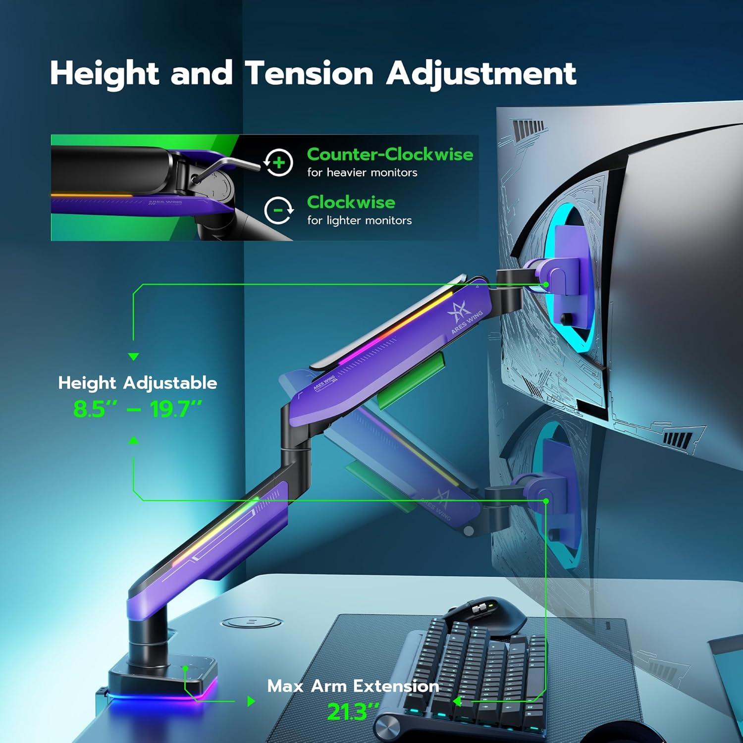 Soporte de Monitor ARES WING para Pantallas de 17 a 49"