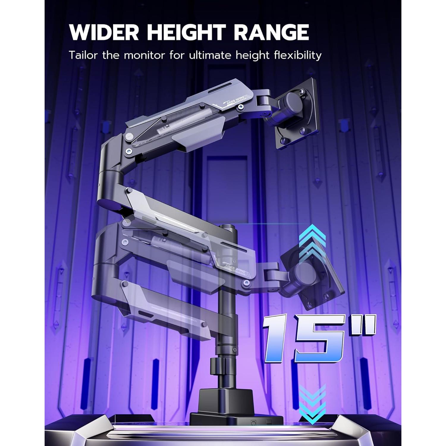 Soporte de Monitor ARES WING Ajustable para Pantallas de 24 a 57"