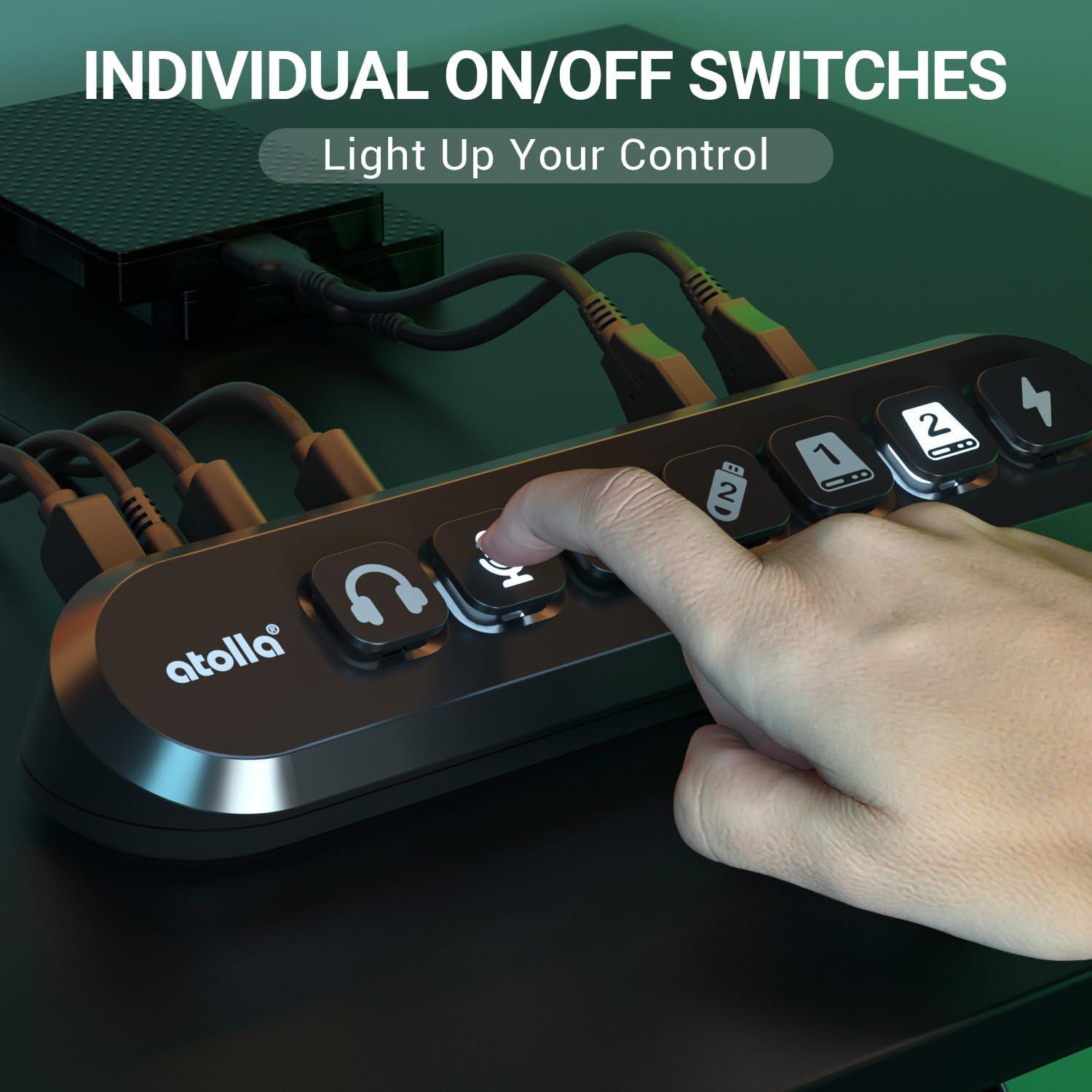 Hub USB 3.0 Alimentado Atolla de 7 Puertos con Carga Rápida