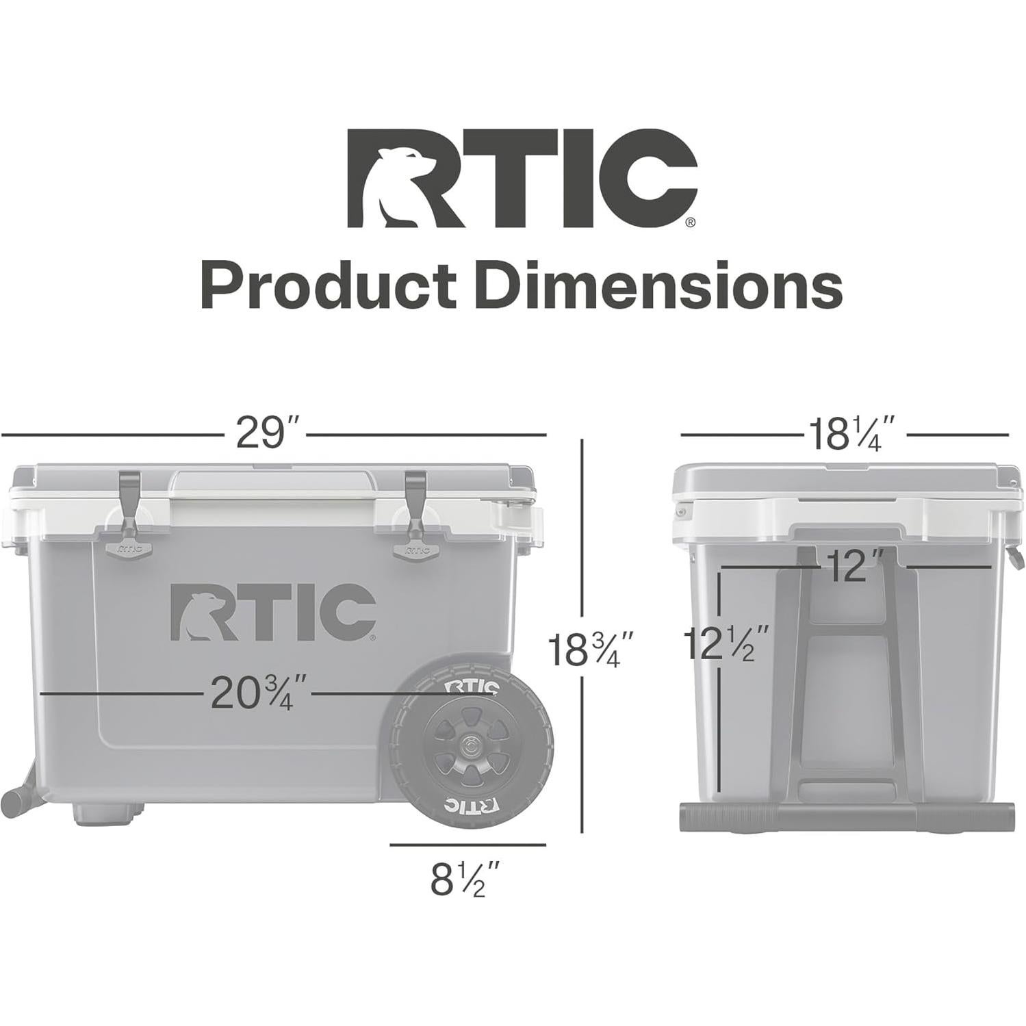 Enfriador Duro RTIC 52 QT Ultra-Ligero con Ruedas Aislado