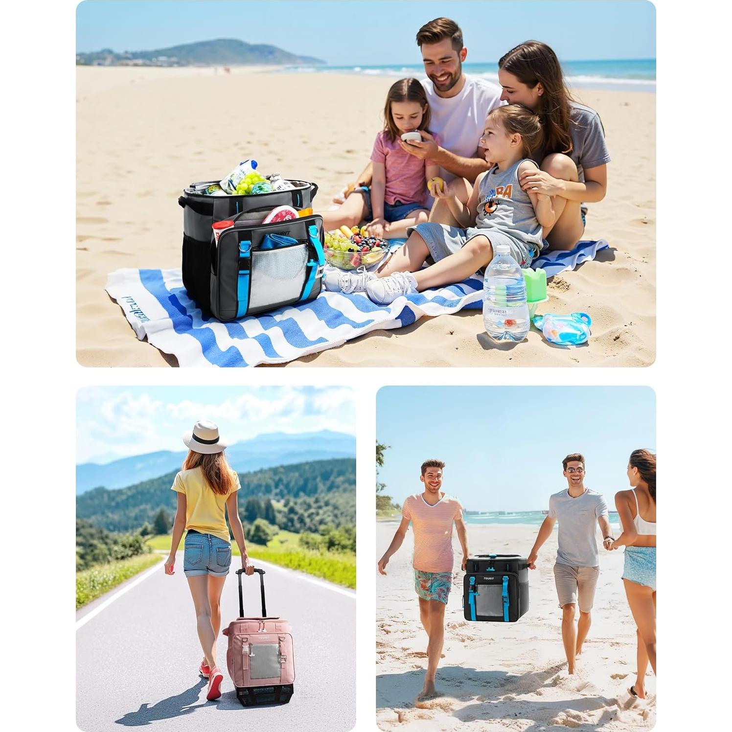Cooler Rodante TOURIT 30L Gris - Aislamiento 16 Horas