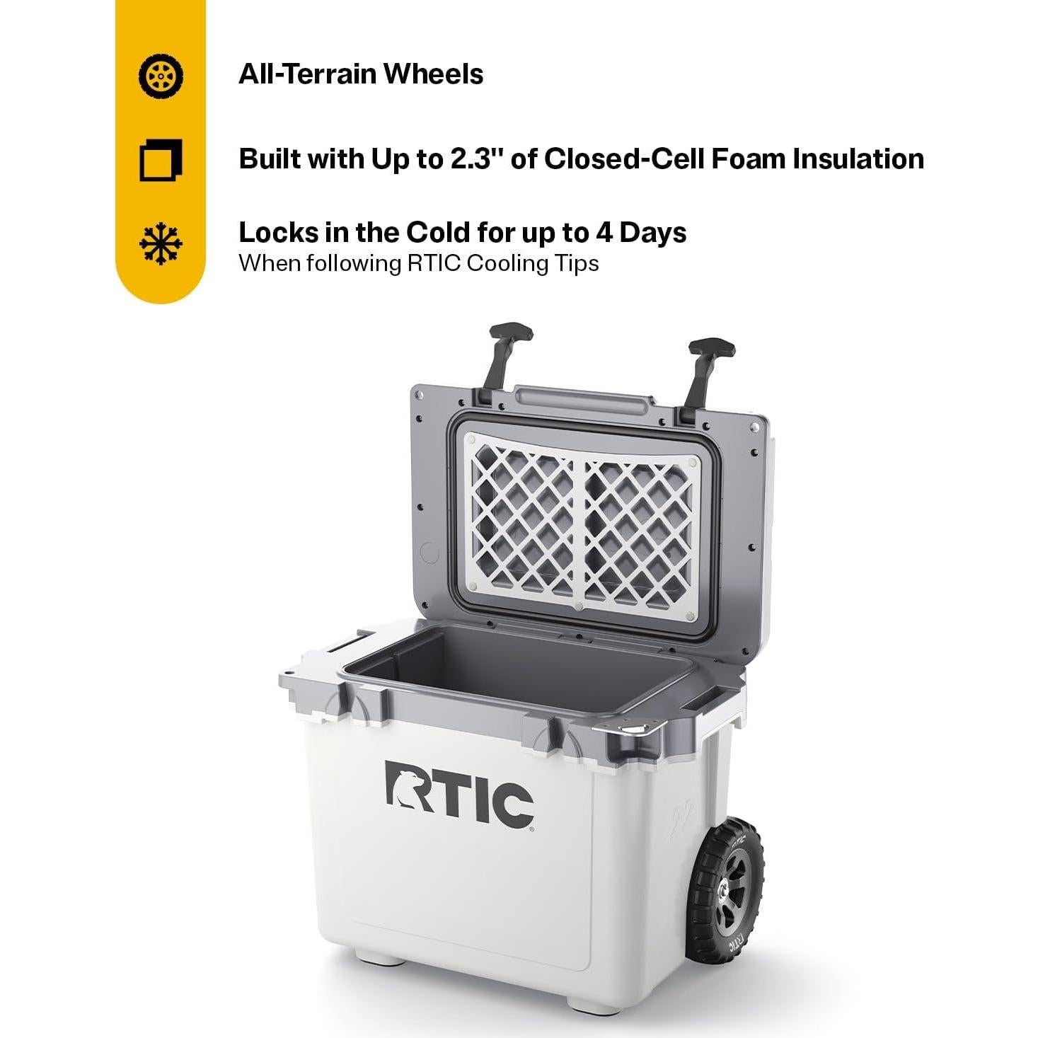 Enfriador RTIC 22 QT Ultra-Ligero con Ruedas y Mango