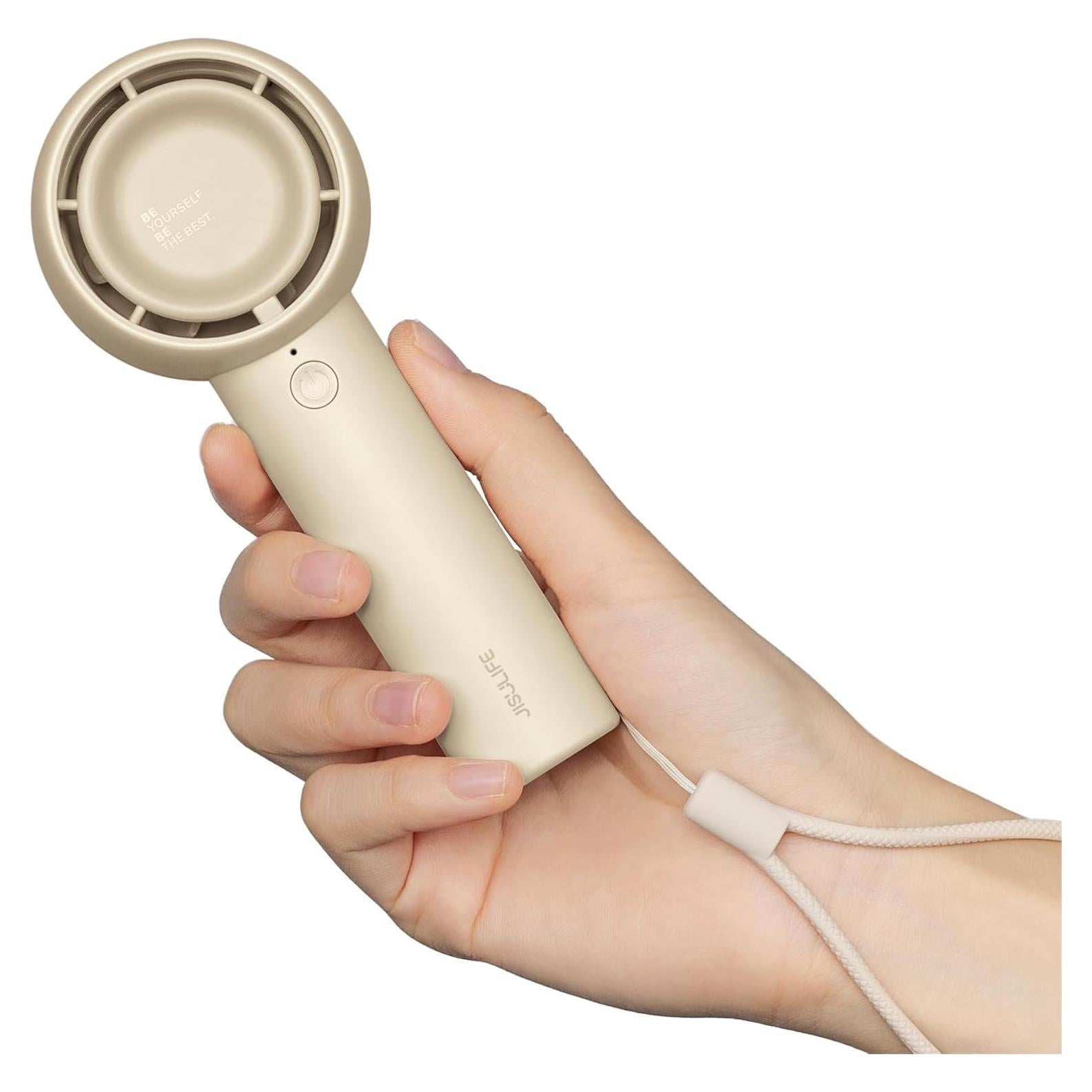 JISULIFE Mini Portable Fan-Bladeless Safe Design, Powerful Turbo Handheld Fan with 5 Speeds, 16Hrs Max Cooling Time，USB Rechargeable, Small Pocket for Travel/Lash, Gifts For Girls/Women
