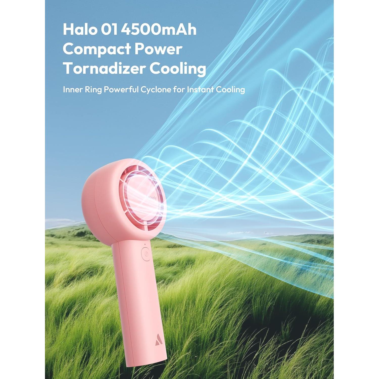Ventilador Portátil Aecooly Halo 01 4500mAh Rosa 5 Velocidades