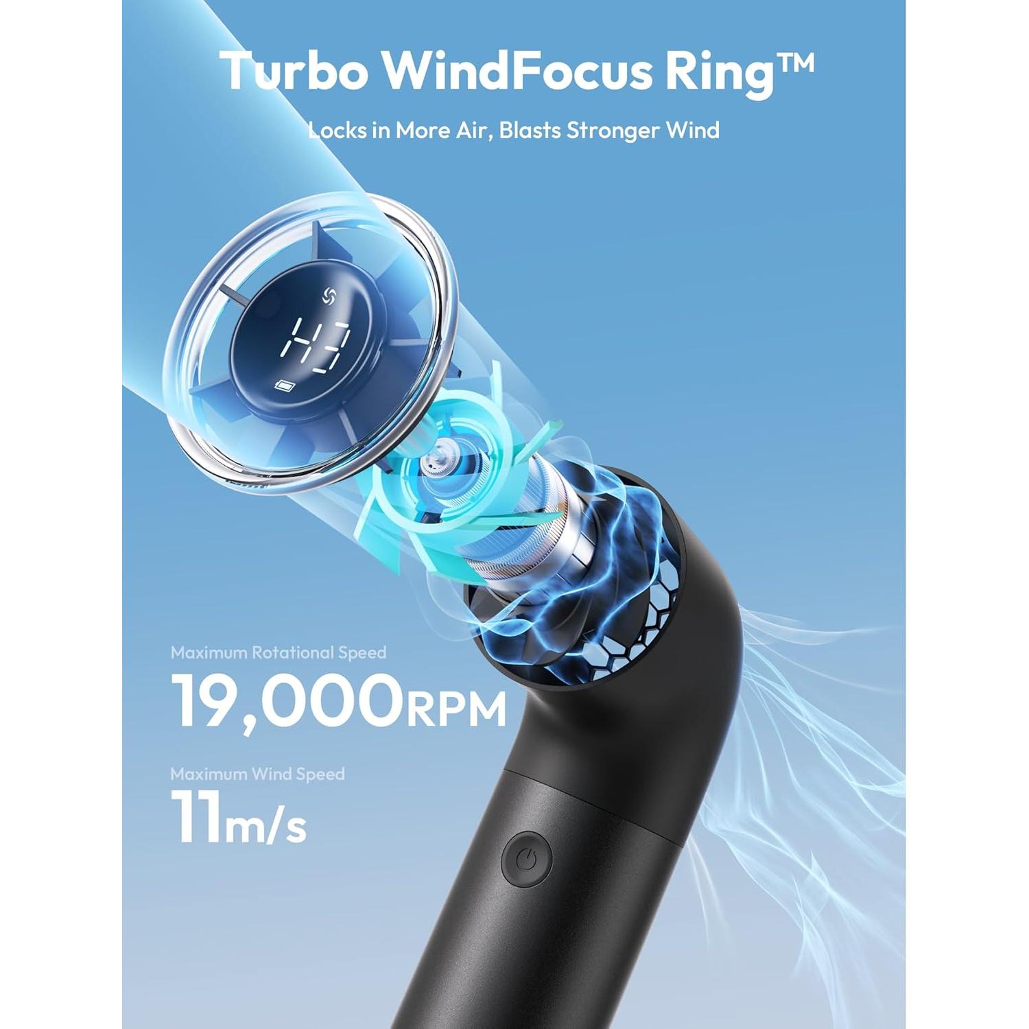 Ventilador Portátil Aecooly Aero Pro 3500mAh 6 Velocidades Negro
