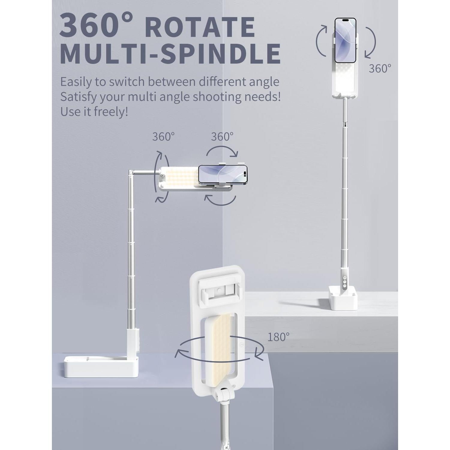 Soporte de Teléfono Plegable Woumlaiy WM-V10W con Luz LED