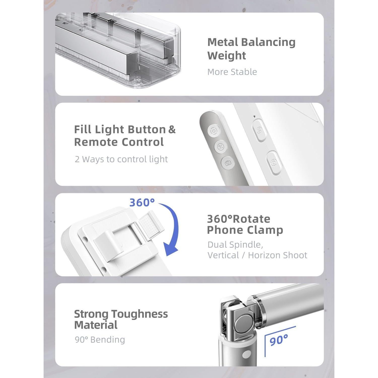 Soporte de Teléfono Plegable Woumlaiy WM-V10W con Luz LED