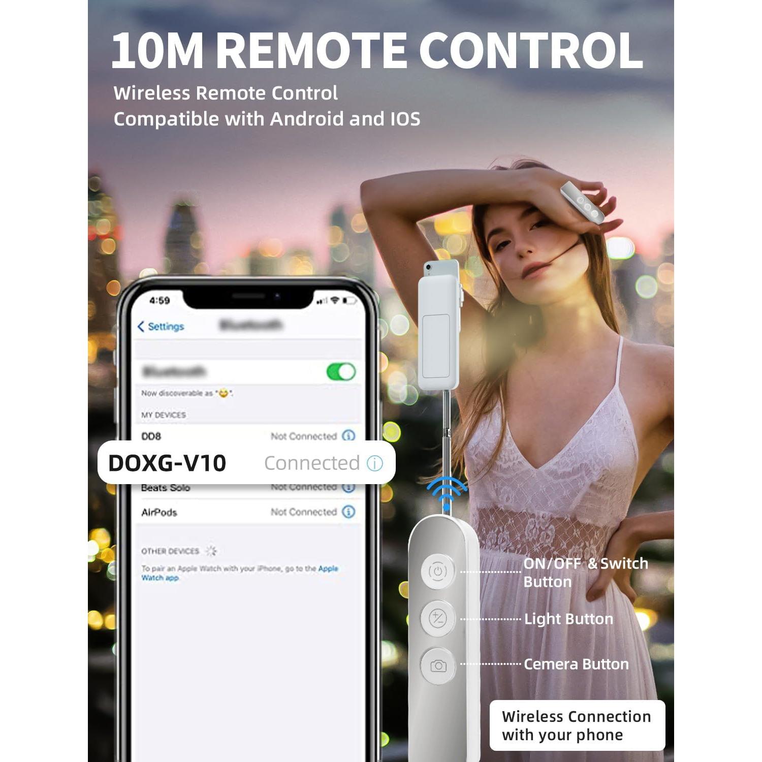 Soporte de Teléfono Plegable Woumlaiy WM-V10W con Luz LED