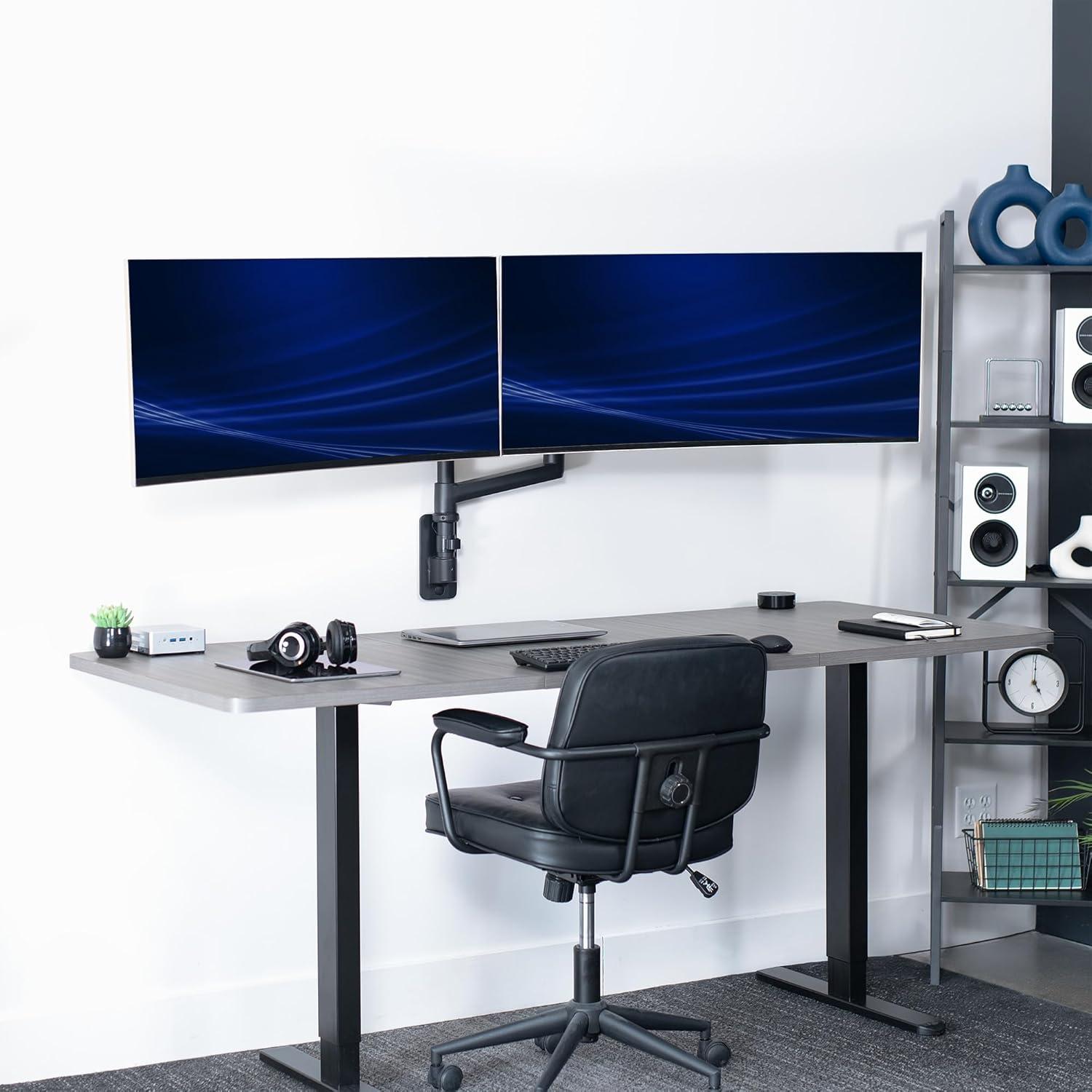 Soporte de Pared Doble VIVO para Monitores Ultrawide 49" Negro