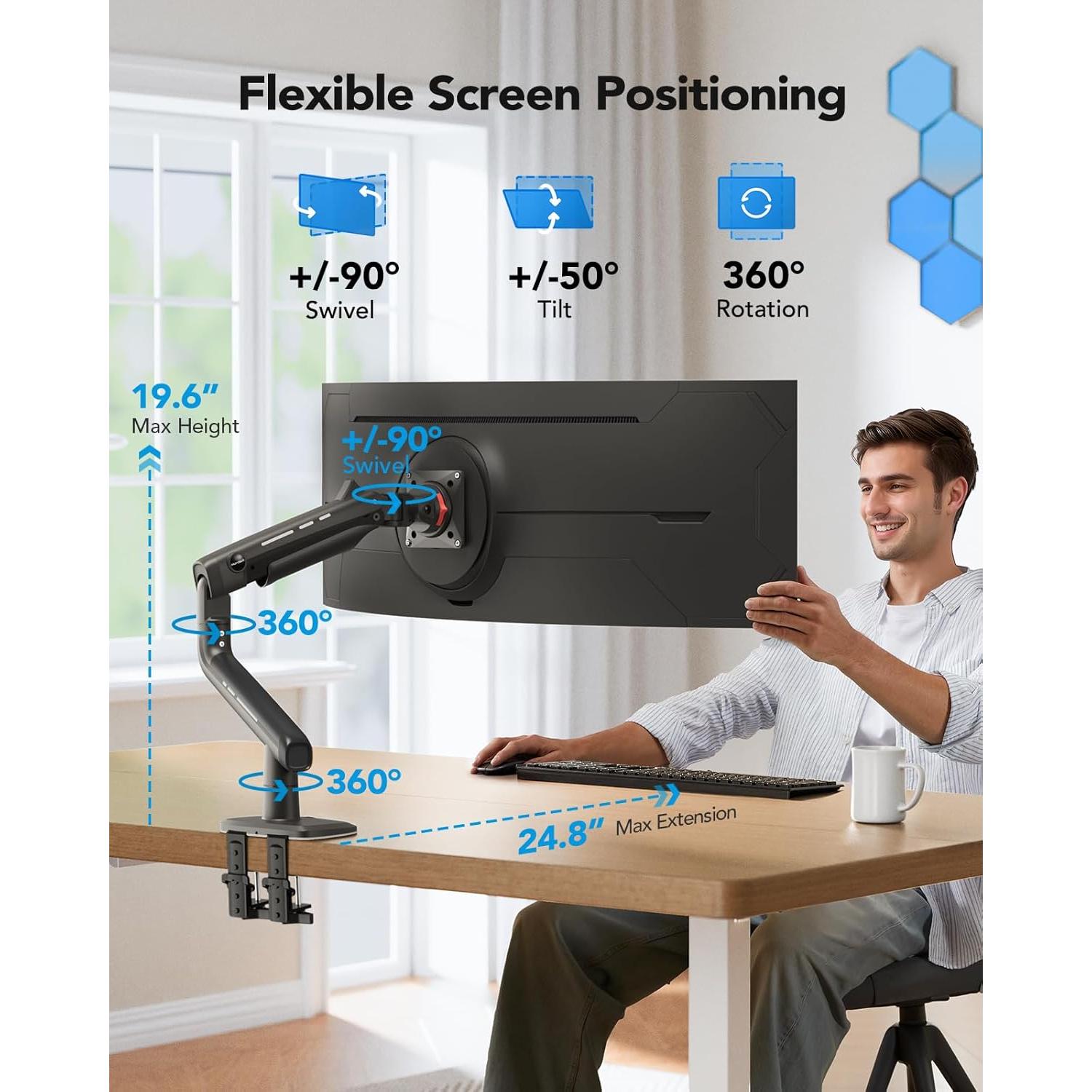 Brazo de Monitor HUANUO para Pantallas Ultrawide hasta 49"