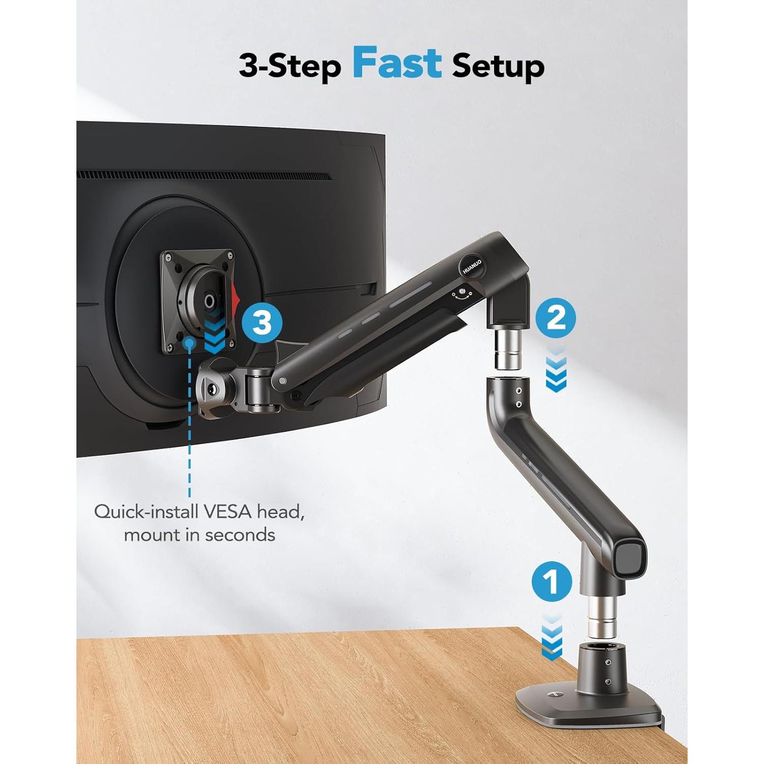 Brazo de Monitor HUANUO para Pantallas Ultrawide hasta 49"