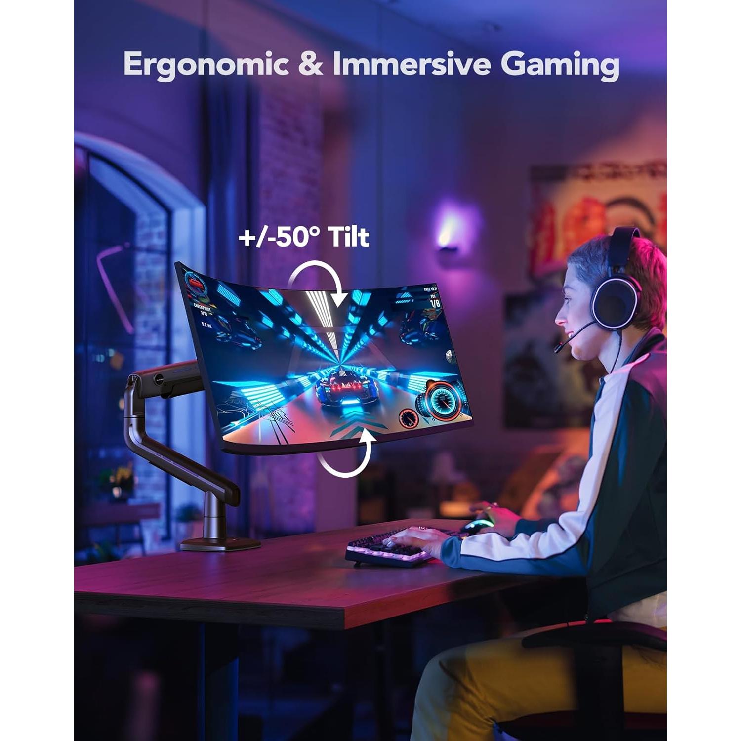 Brazo de Monitor HUANUO para Pantallas Ultrawide hasta 49"