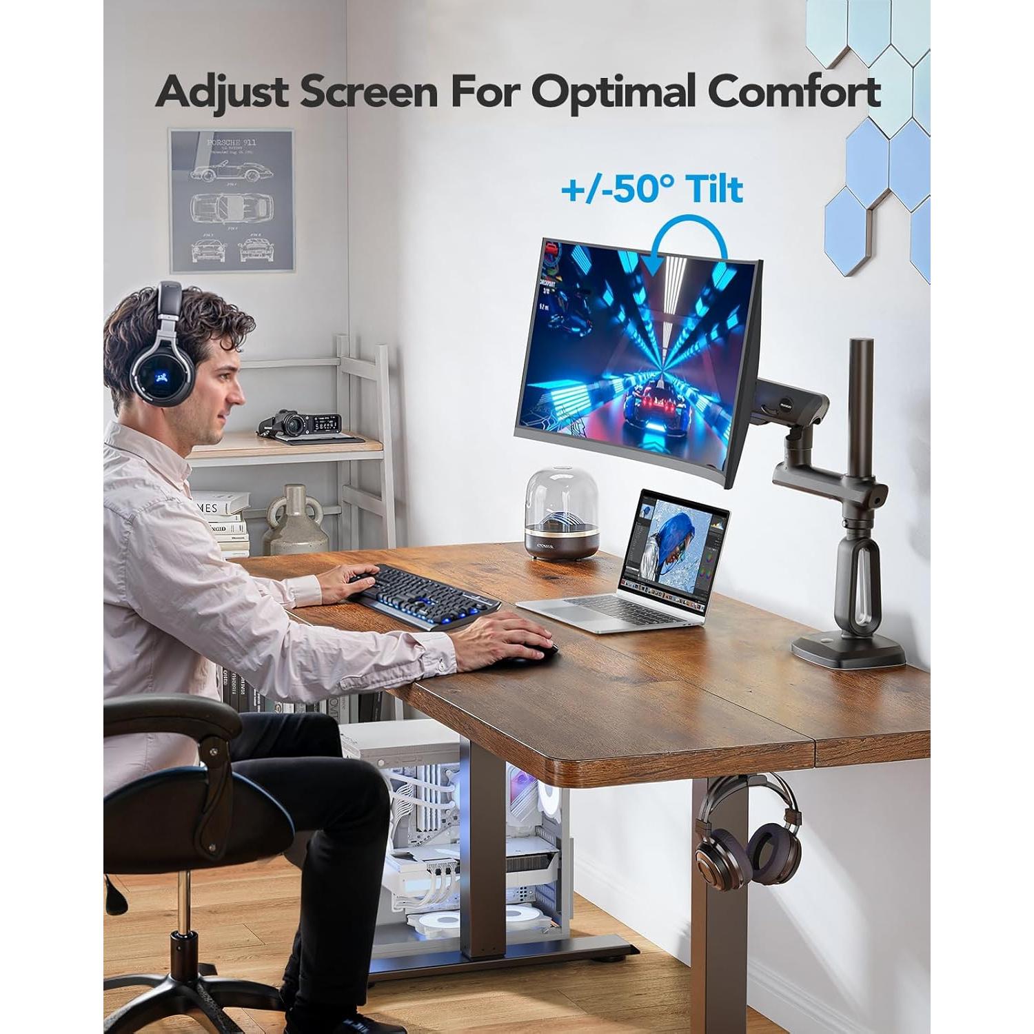 Brazo de Monitor HUANUO para Pantallas Ultrawide hasta 49"