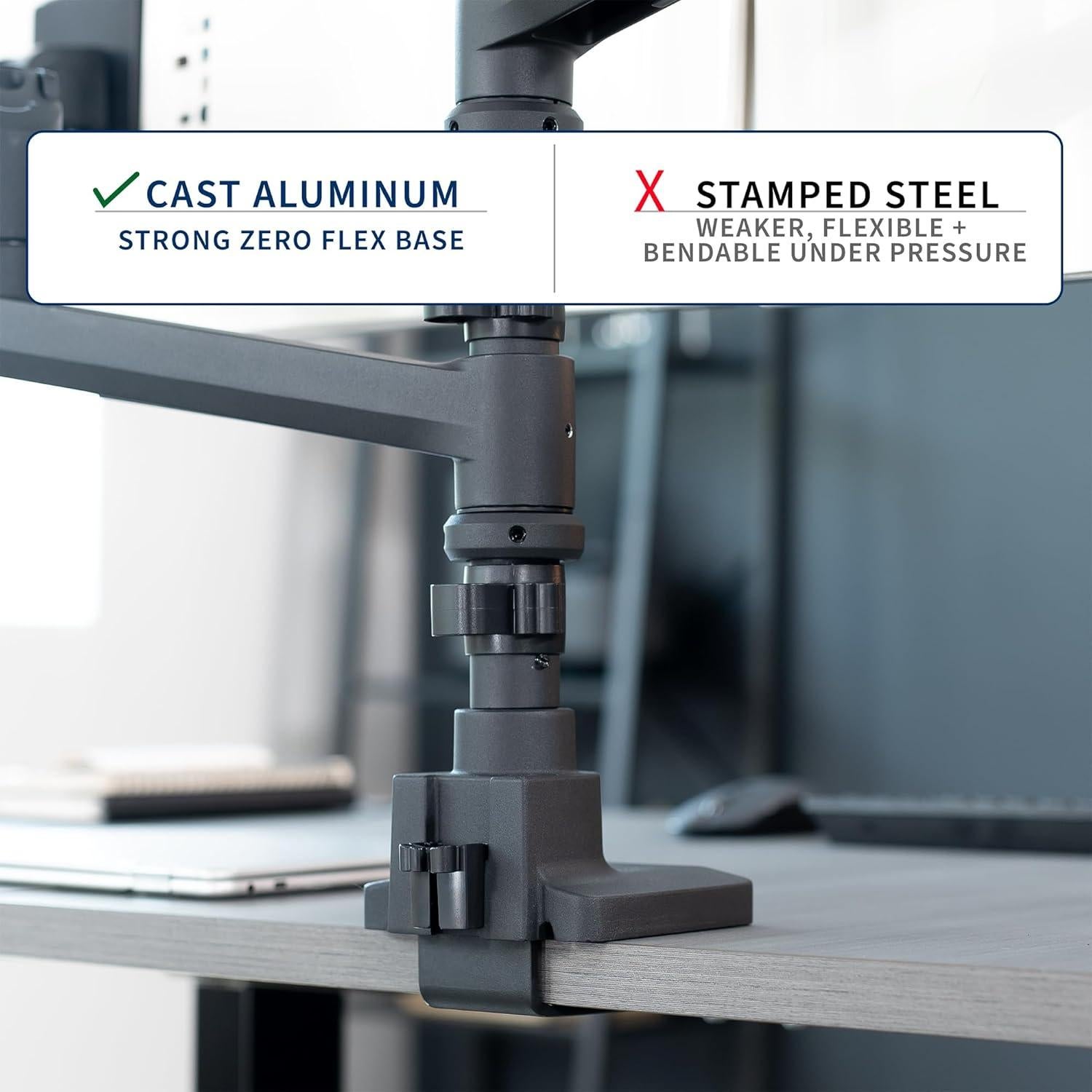 Soporte de Escritorio Triple VIVO STAND-V300D para 3 Monitores