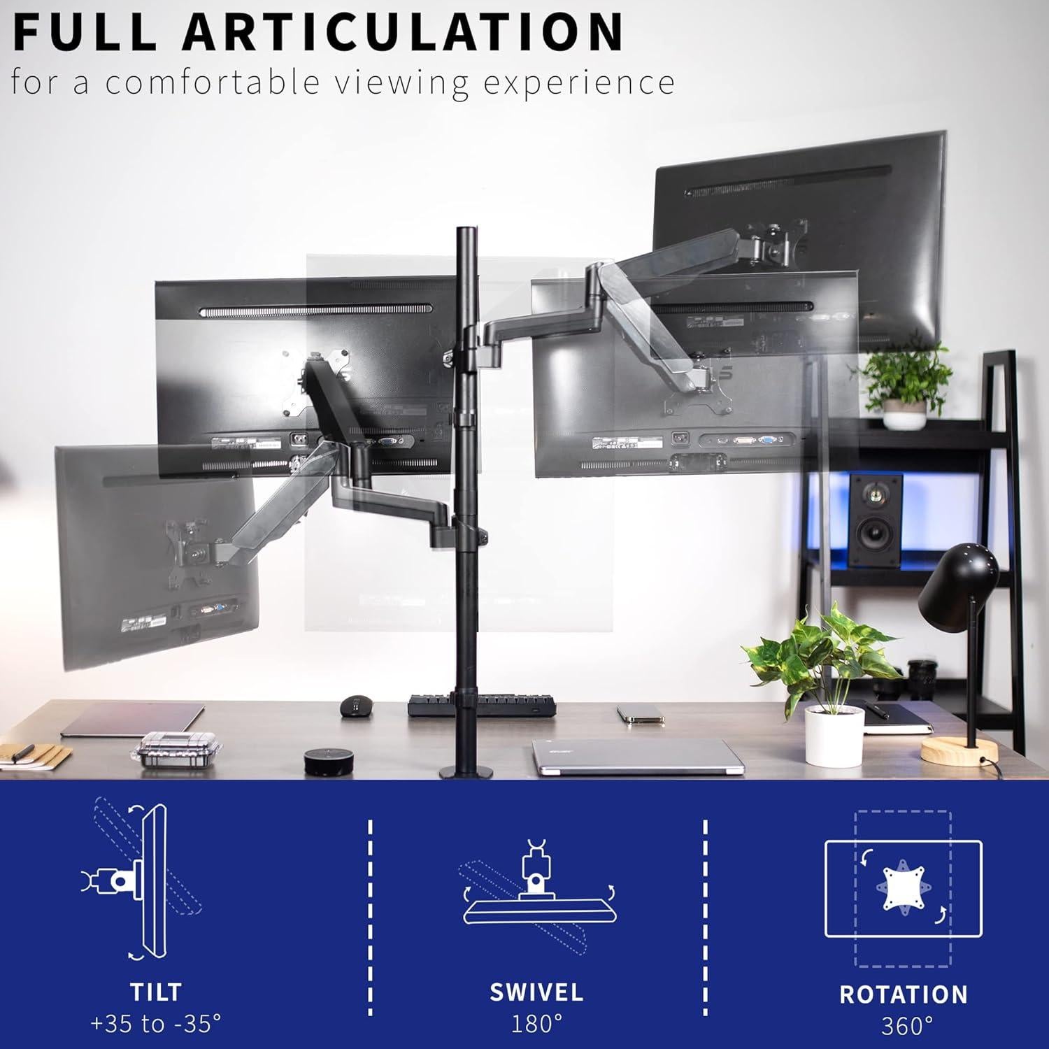 Soporte Doble para Monitor VIVO STAND-V012K Ajustable 32"