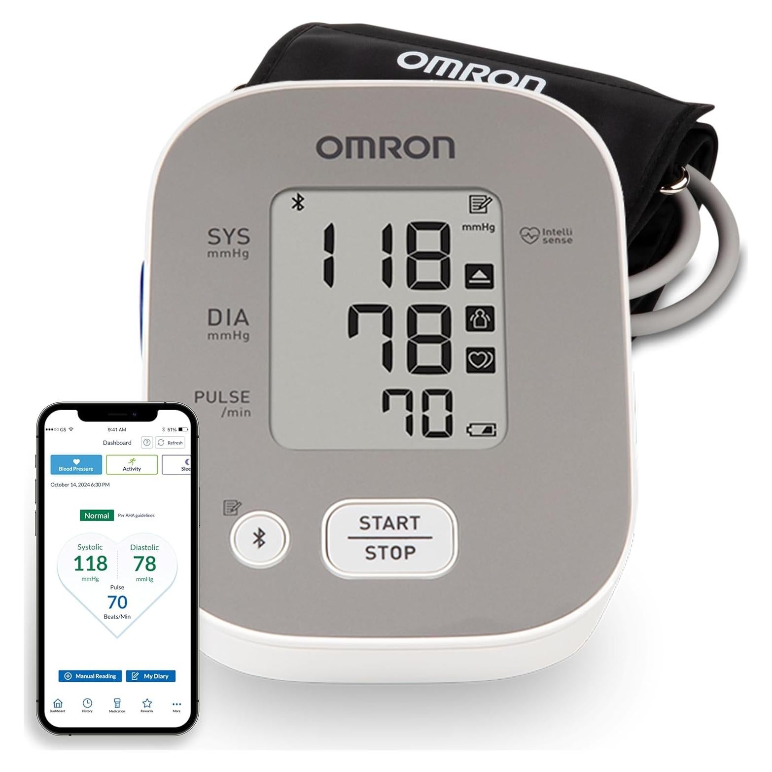 Monitor de Presión Arterial OMRON Bronze - Bluetooth, 14 Lecturas