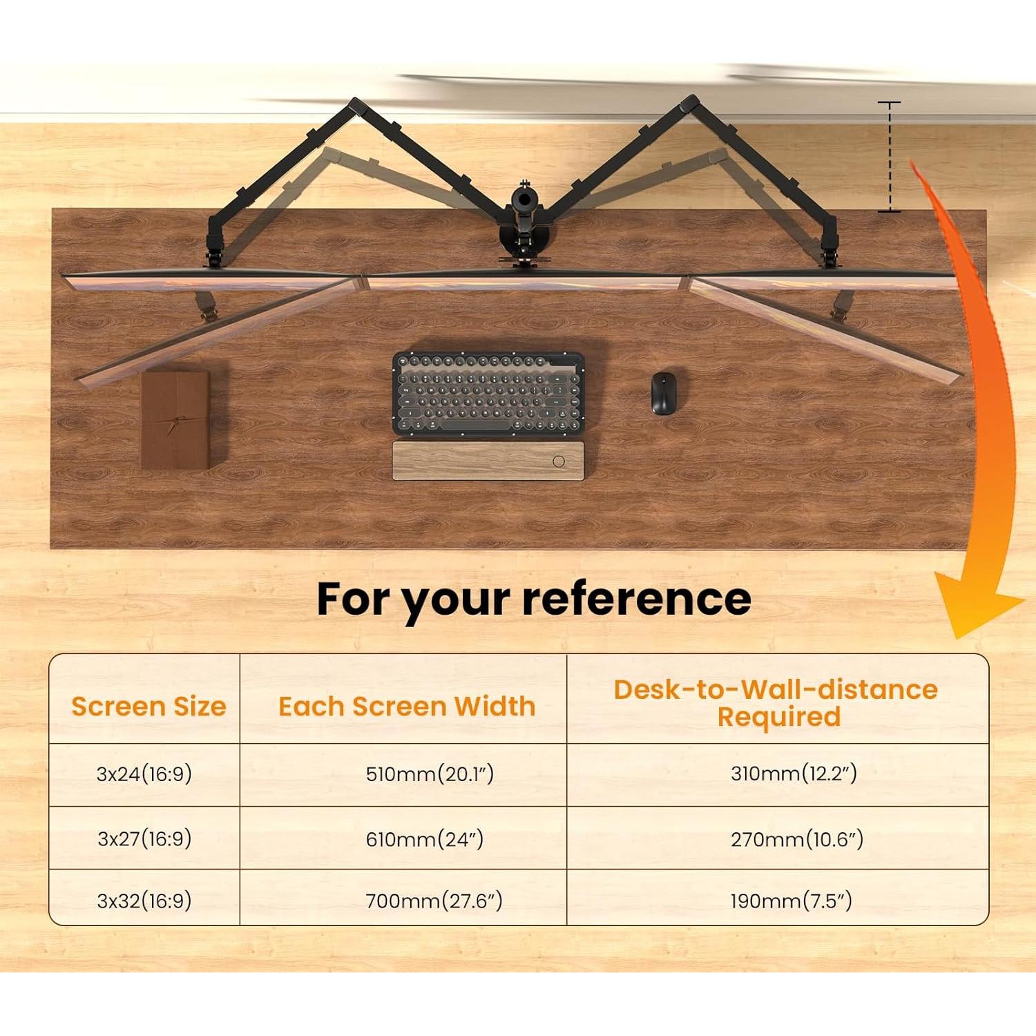 Quad Monitor Mount for 17-32 Inches - Fully Adjustable Heavy Duty 4 Monitor Arm Desk Mount, Max Load 22lbs per Screen, Clamp/Grommet, VESA 75/100 mm, Black