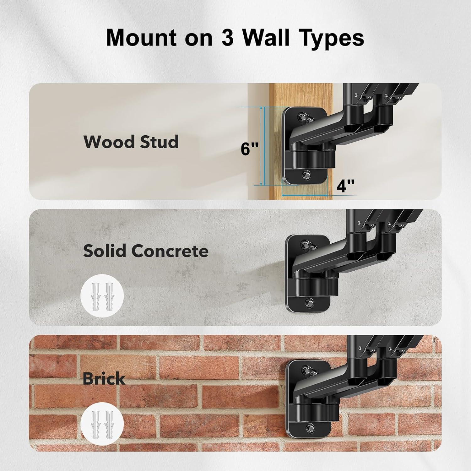 Soporte de Pared Doble Monitor HUANUO 17-32" Ajustable VESA