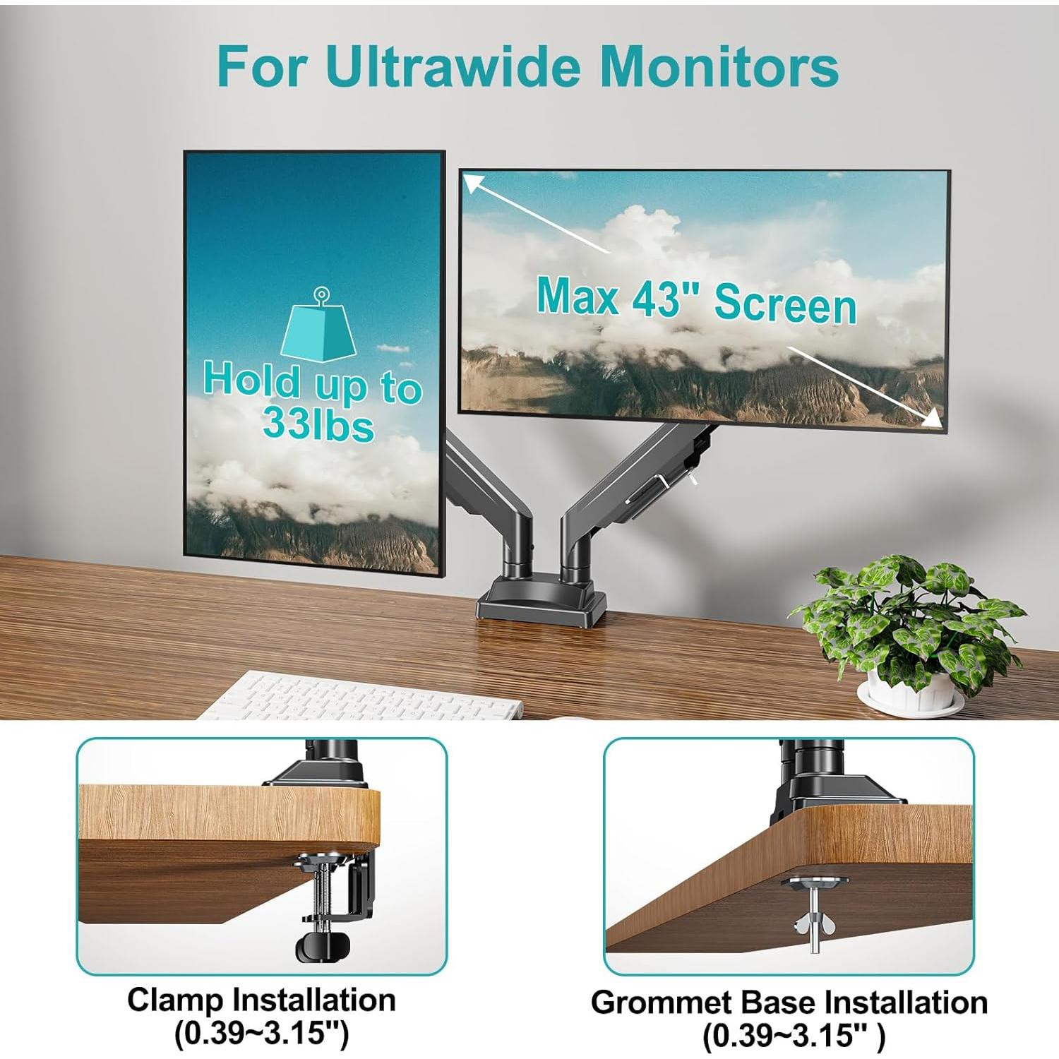 Soporte Doble de Monitor MOUNT PRO para Pantallas de 43"