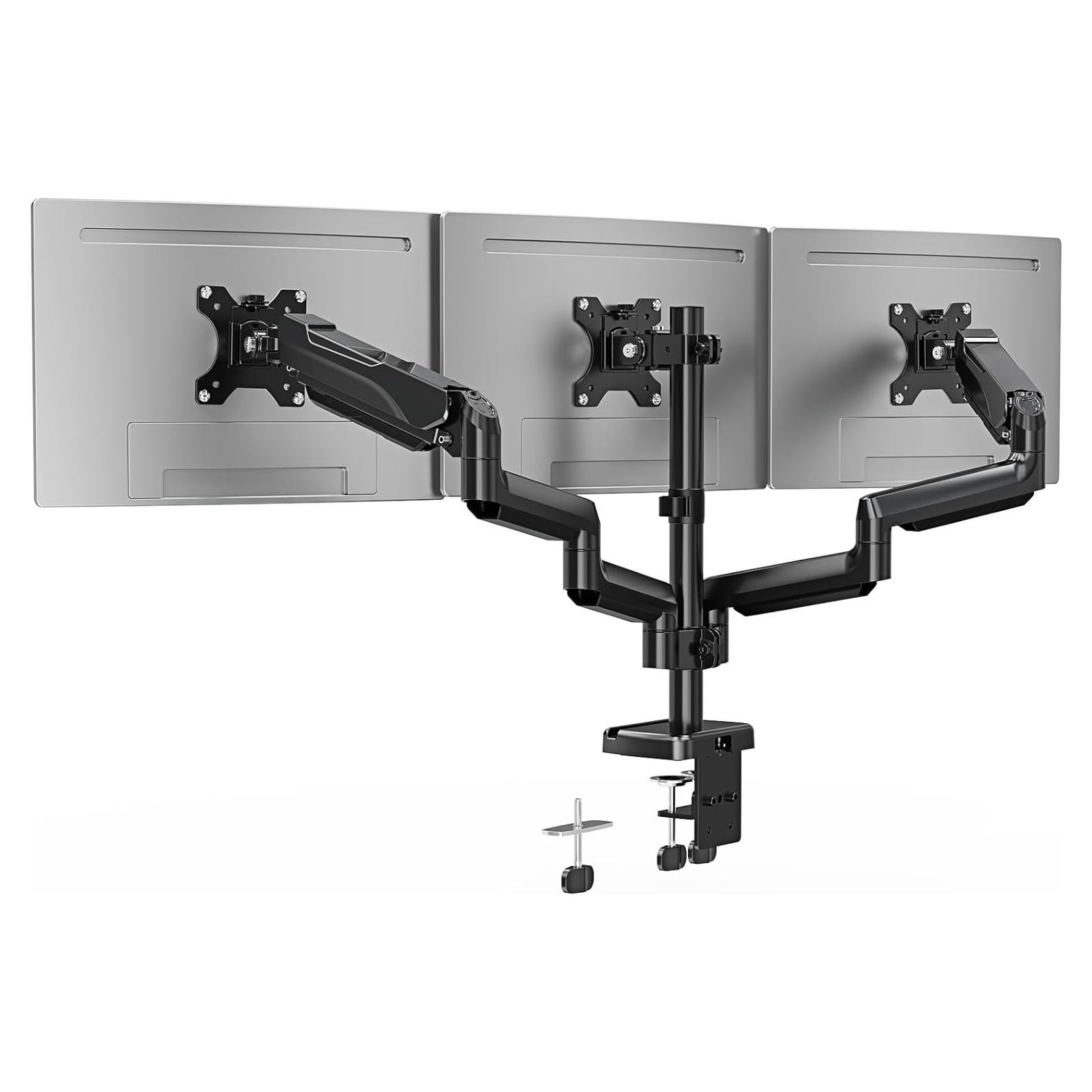 Soporte de Escritorio para 3 Monitores ErgoFocus 32" Negro