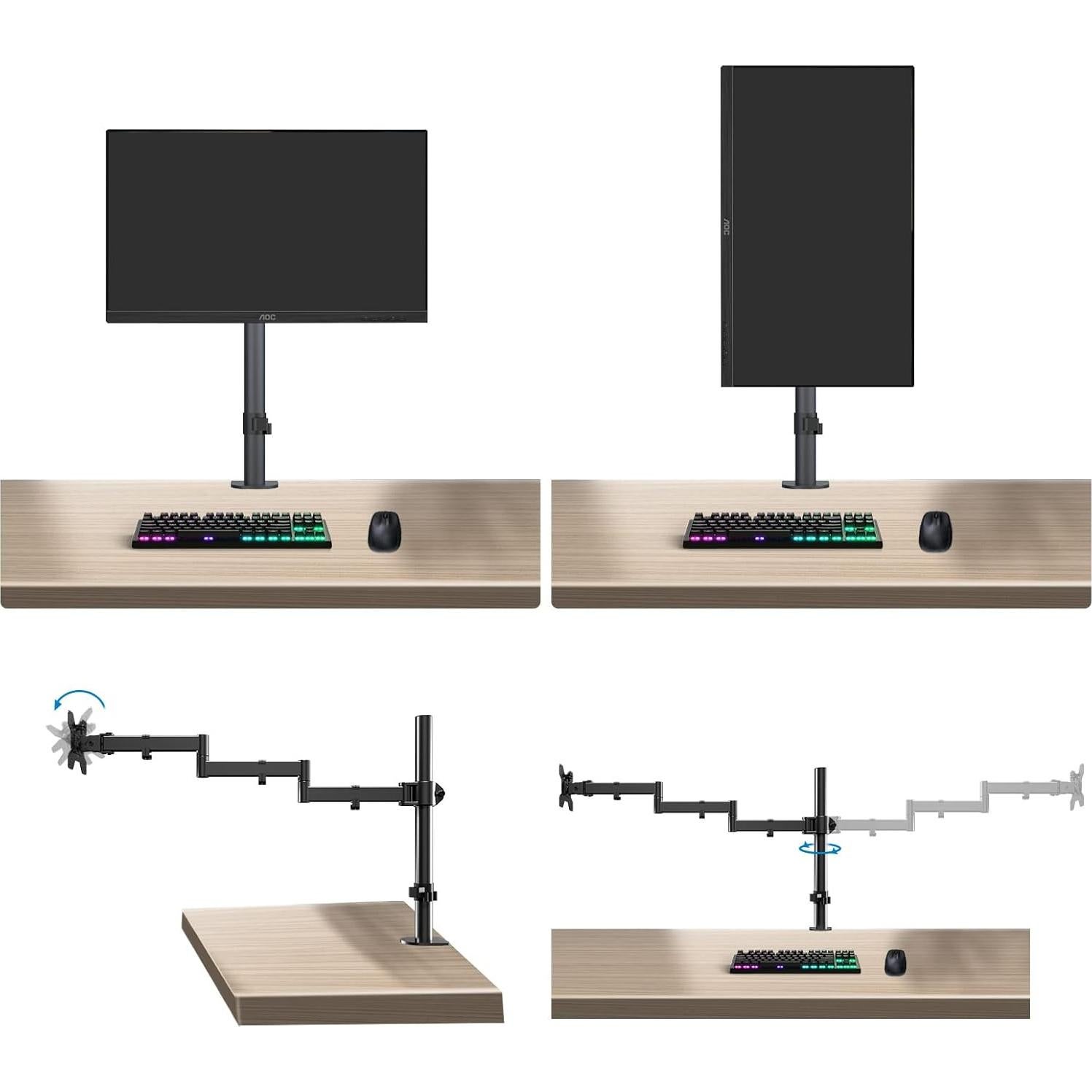 Soporte de Monitor Pholiten MD9431 Ajustable 13-32" Negro