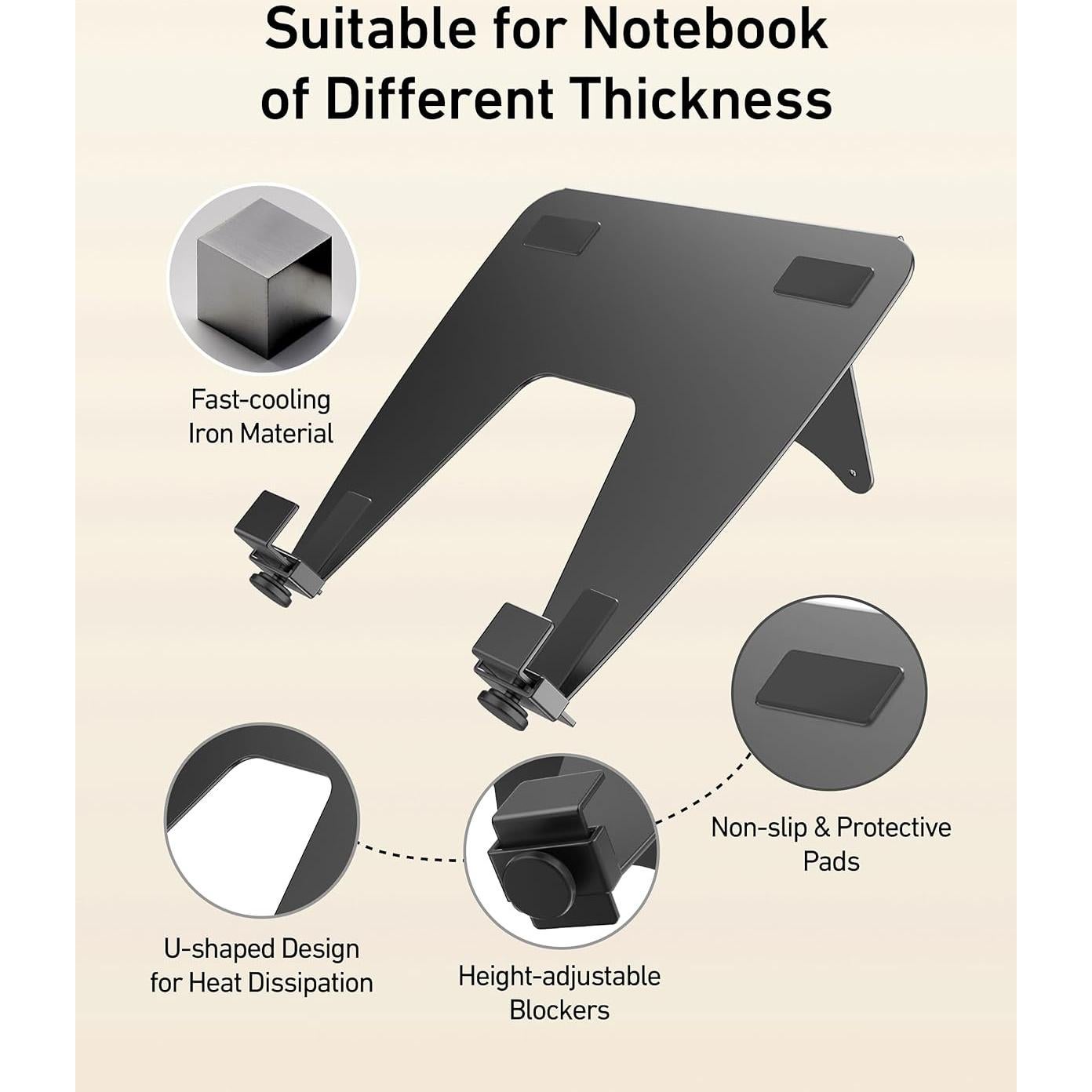Bandeja para Laptop Ergonómica Ergounion 17.3" Negro