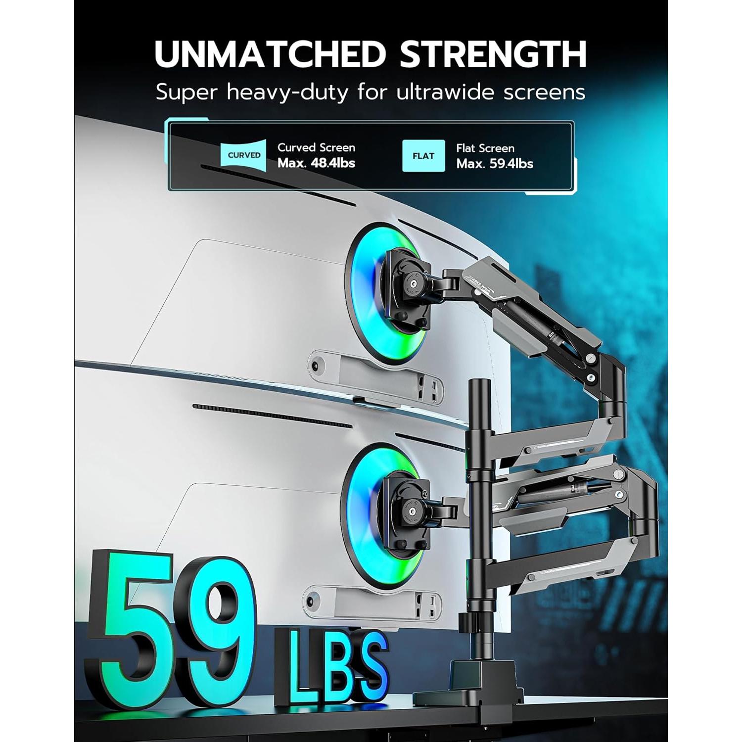 Soporte Doble para Monitores ARES WING Ajustable 24-57"