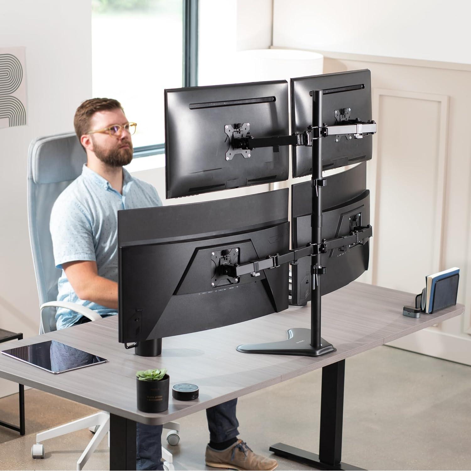 Soporte de Monitor Cuádruple VIVO STAND-V004F Ajustable 33-76 cm