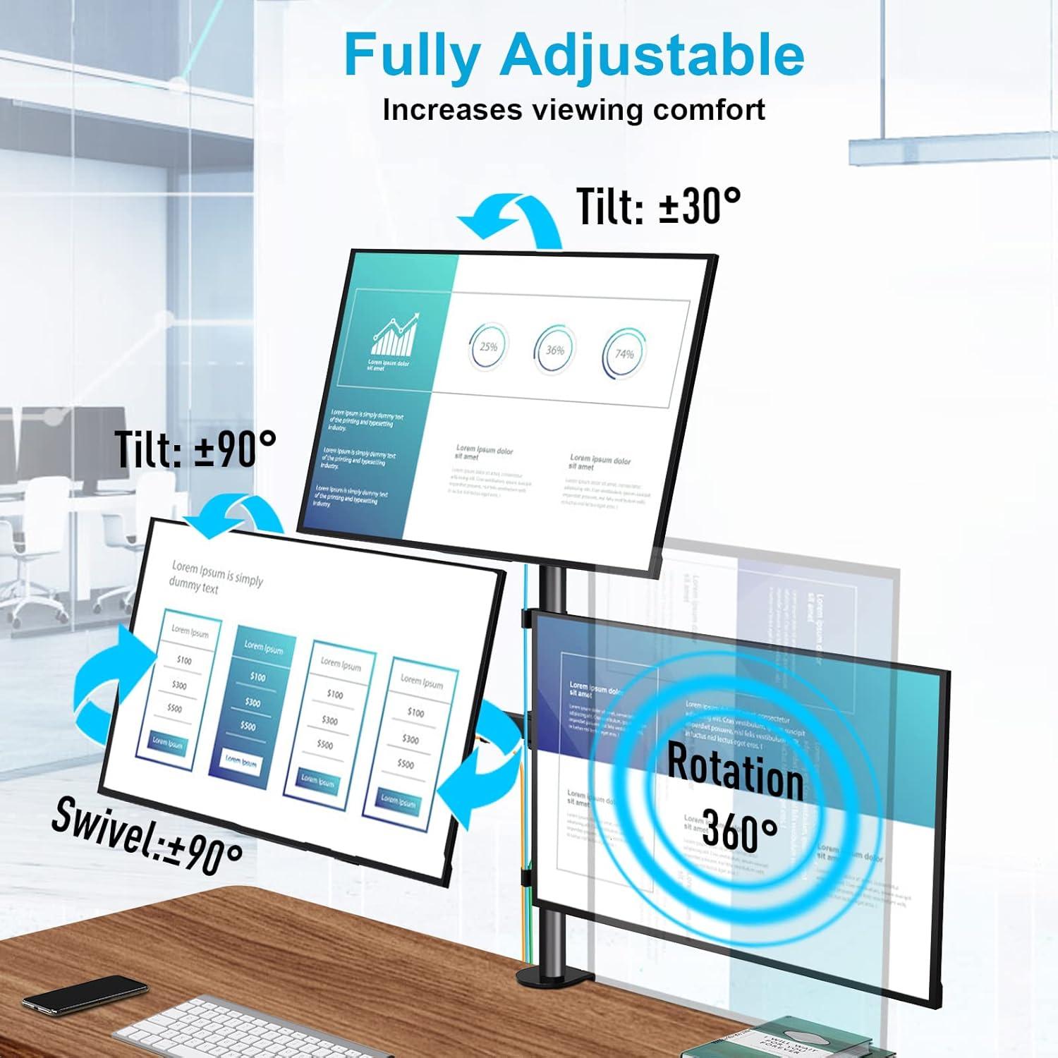 Soporte Triple para Monitores MOUNTUP MU3005 Ajustable 17-32"