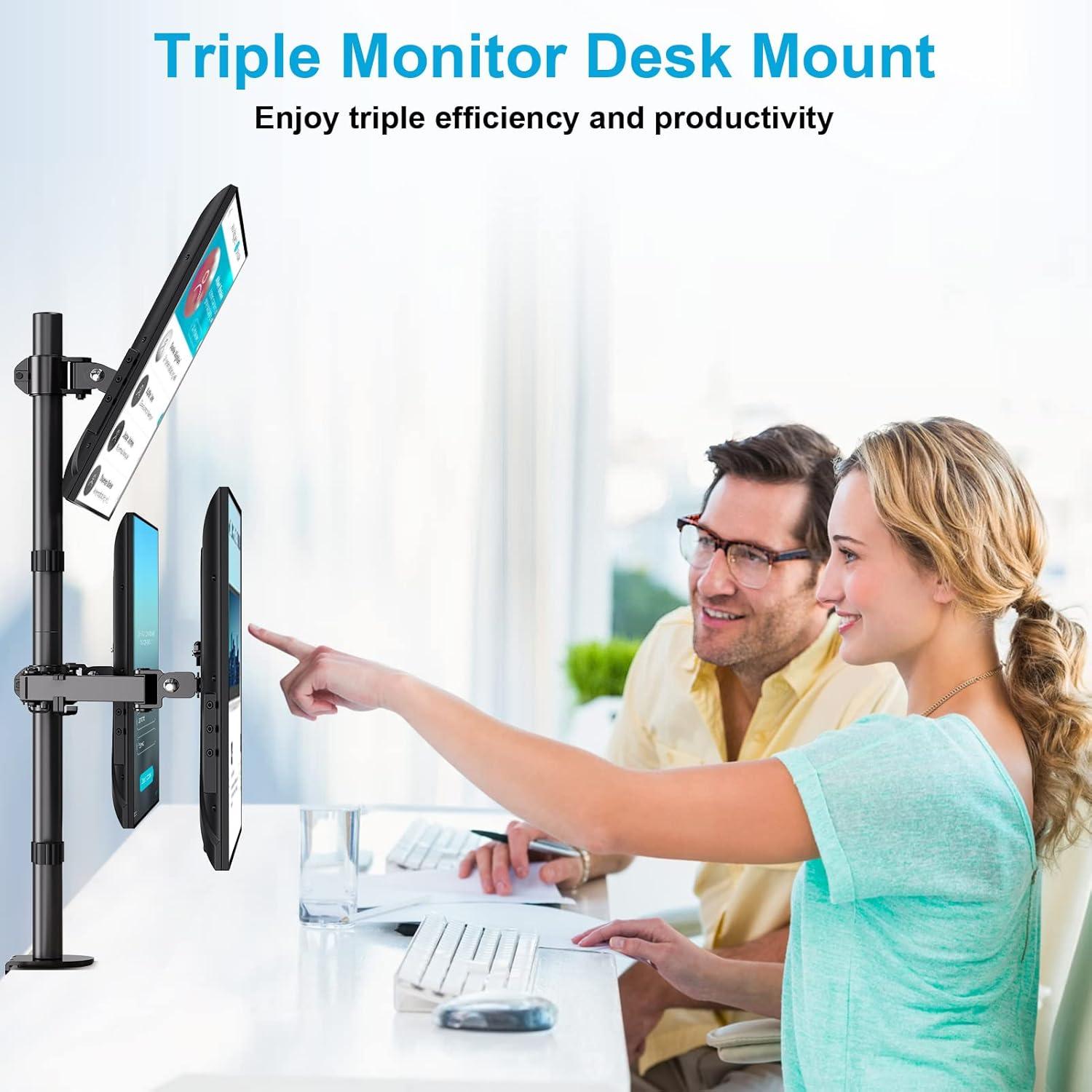 Soporte Triple para Monitores MOUNTUP MU3005 Ajustable 17-32"
