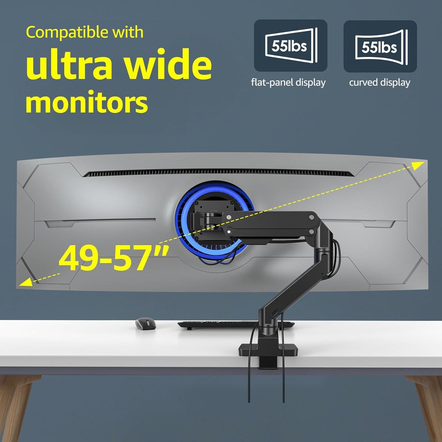 Brazo de Monitor BEWISER de Aluminio para Pantallas 34-57"