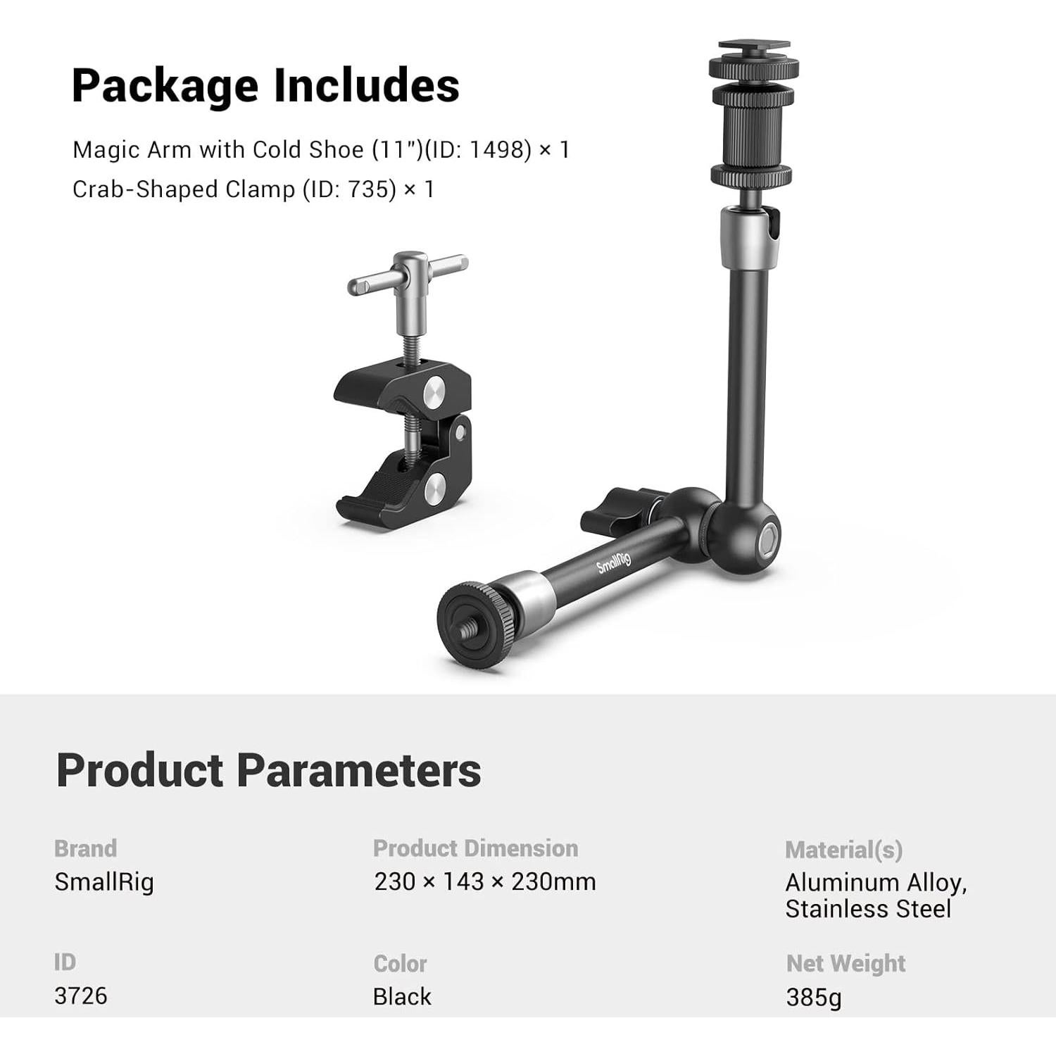 Brazo Mágico Articulado 28cm SmallRig 3726 con Abrazadera