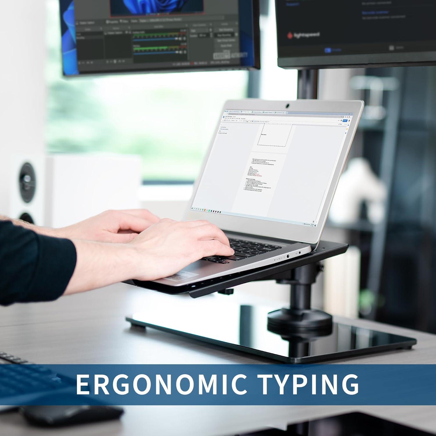 Soporte de Escritorio VIVO para Doble Monitor y Laptop 43.18 cm