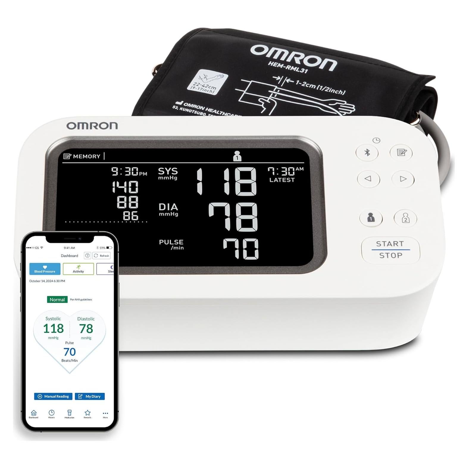 Monitor de Presión Arterial OMRON Platinum - Detección AFib