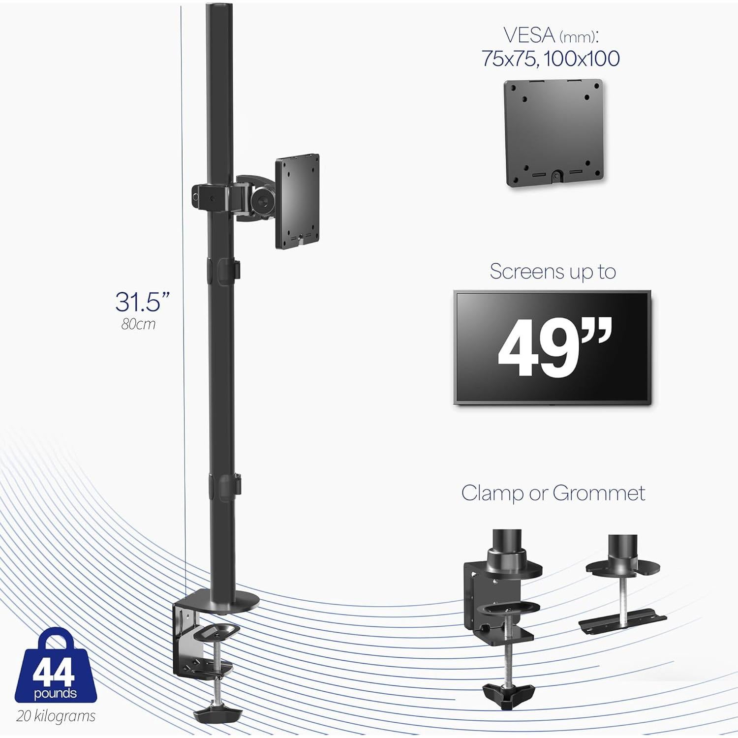 Soporte de Escritorio VIVO STAND-V100R para Monitores 49"