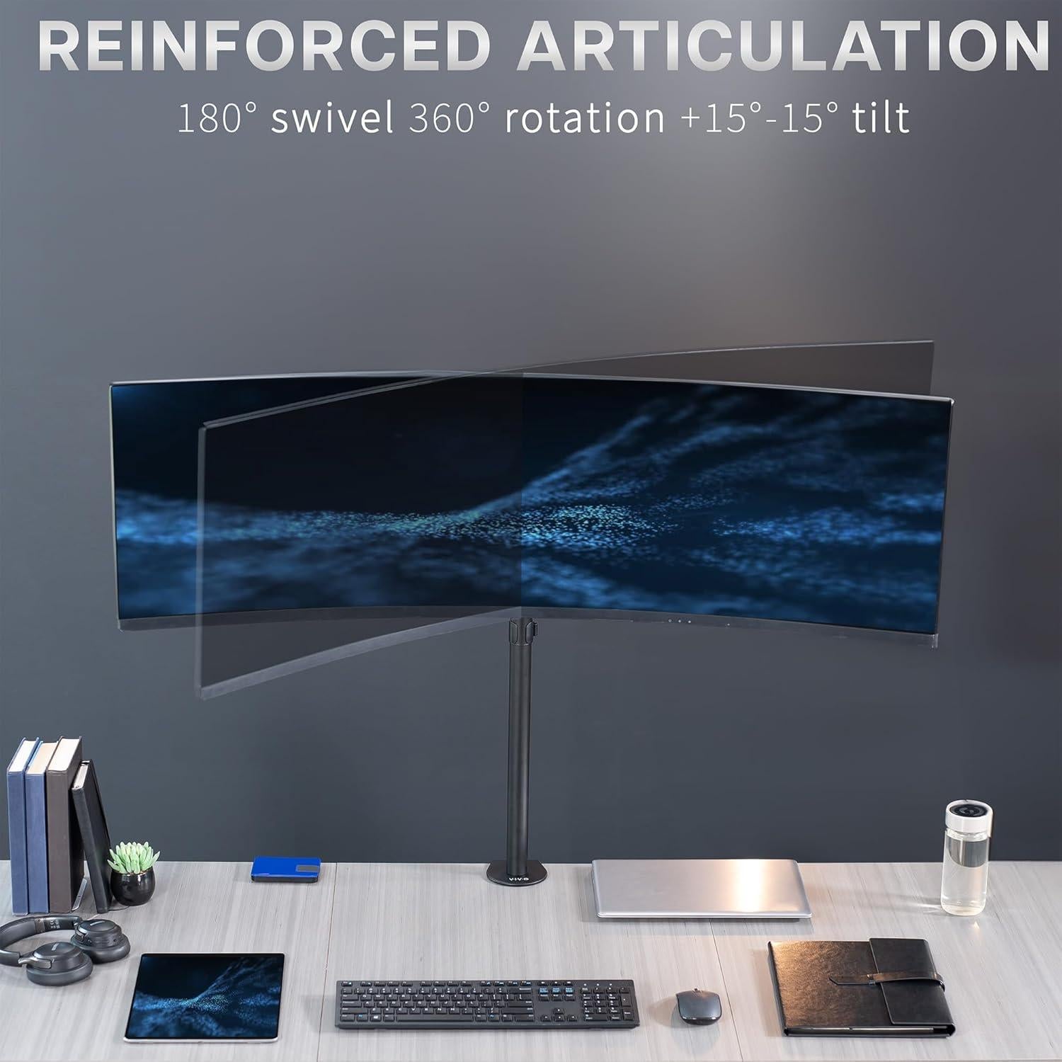 Soporte de Escritorio VIVO STAND-V100R para Monitores 49"