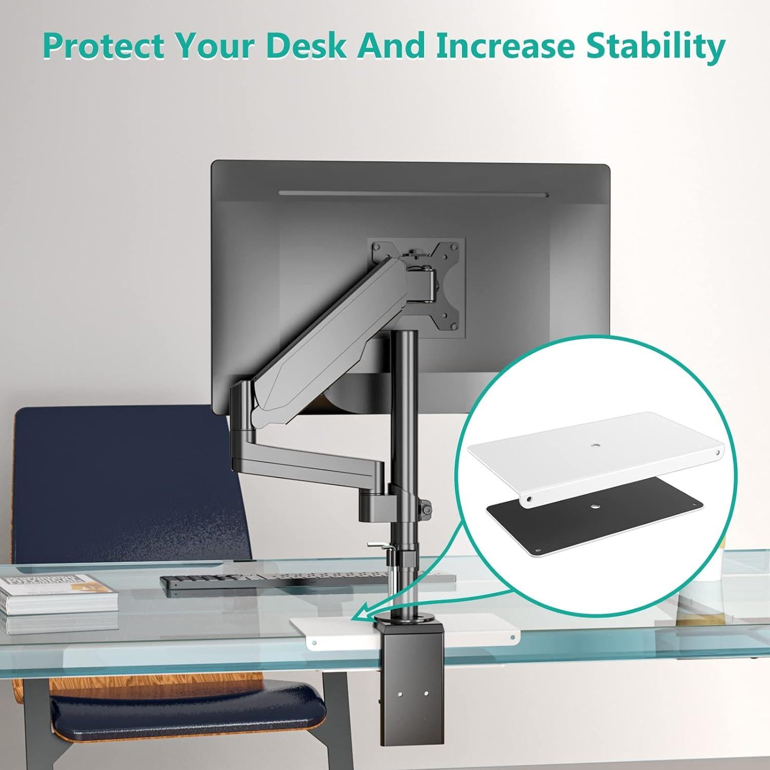 Soporte de Monitor WALI CGRP-W con Abrazadera en C, Acero Blanco