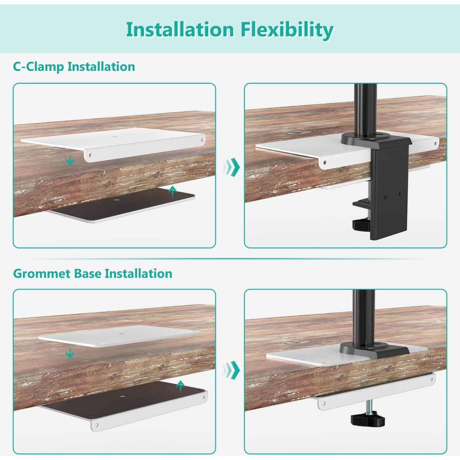 Soporte de Monitor WALI CGRP-W con Abrazadera en C, Acero Blanco