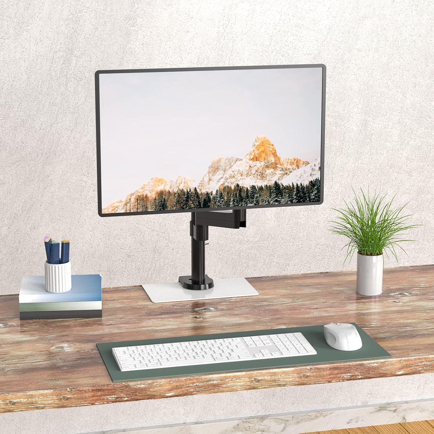 Soporte de Monitor WALI CGRP-W con Abrazadera en C, Acero Blanco