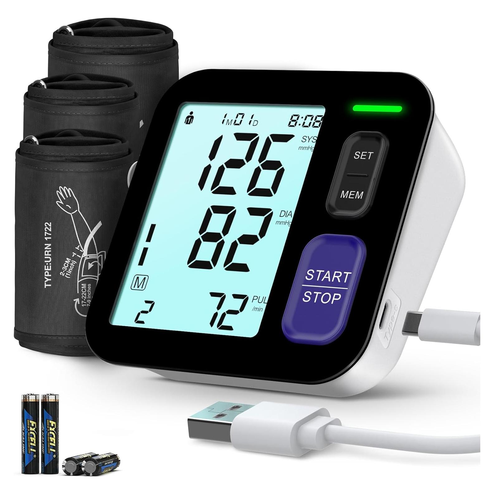 Máquina de Presión Arterial Digital AQESO U87E con 3 Manguitos