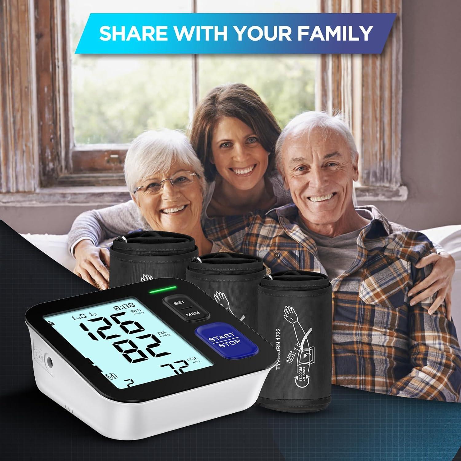 Máquina de Presión Arterial Digital AQESO U87E con 3 Manguitos