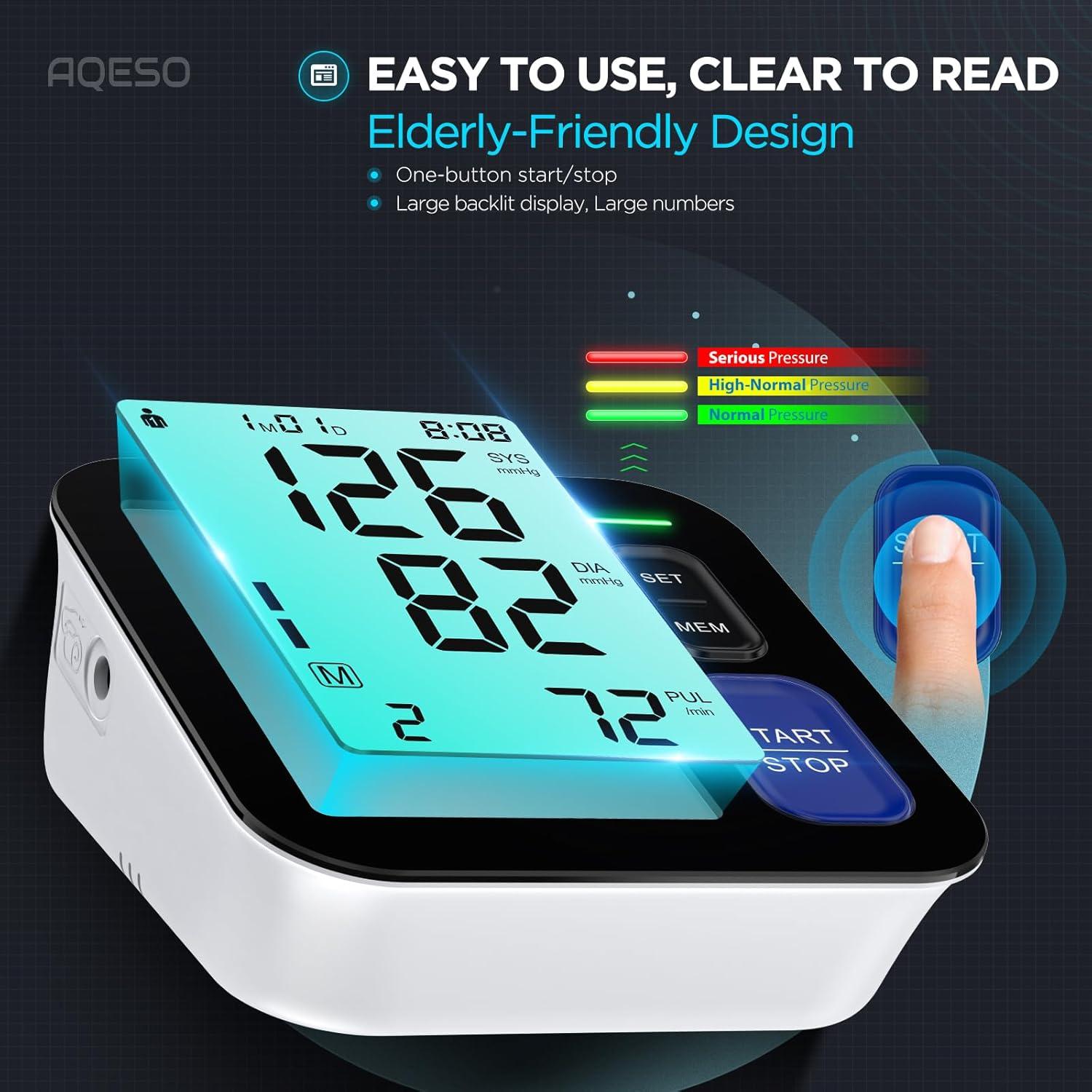 Máquina de Presión Arterial Digital AQESO U87E con 3 Manguitos