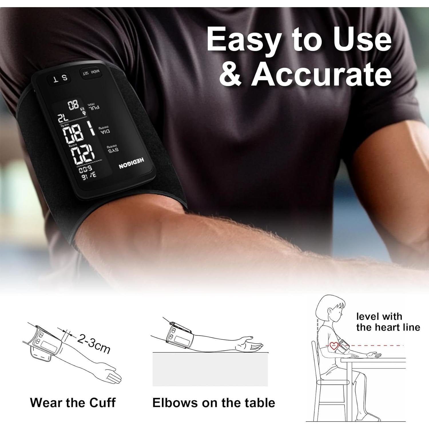 Monitor de Presión Arterial Digital HEDIGON con Manguito Grande