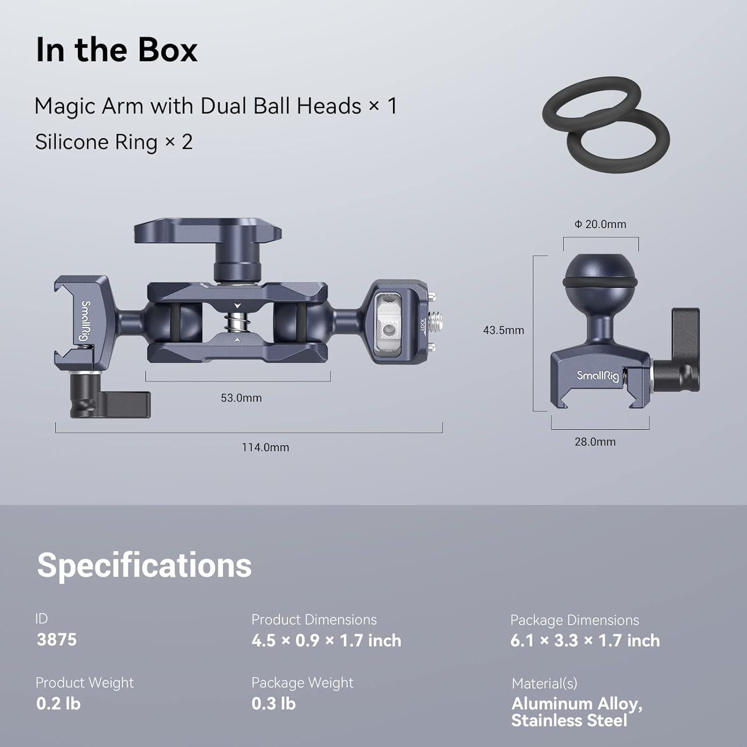 Brazo Mágico Articulado SmallRig 3875 con Abrazadera NATO 5.5 kg